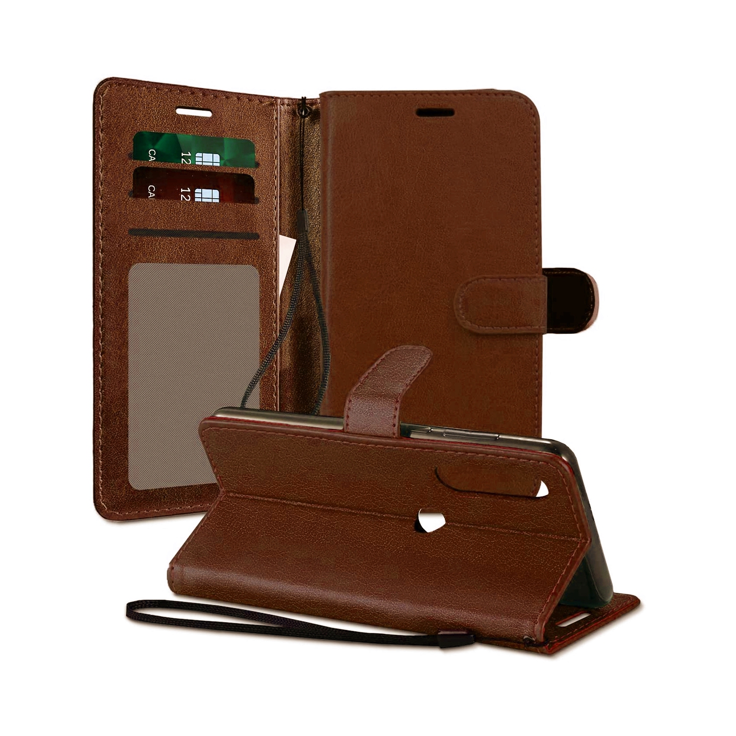 [CS] Motorola Moto G Power 2022 / G Play 2023 Case, Magnetic Leather Folio Wallet Flip Case Cover with Card Slot, Brown