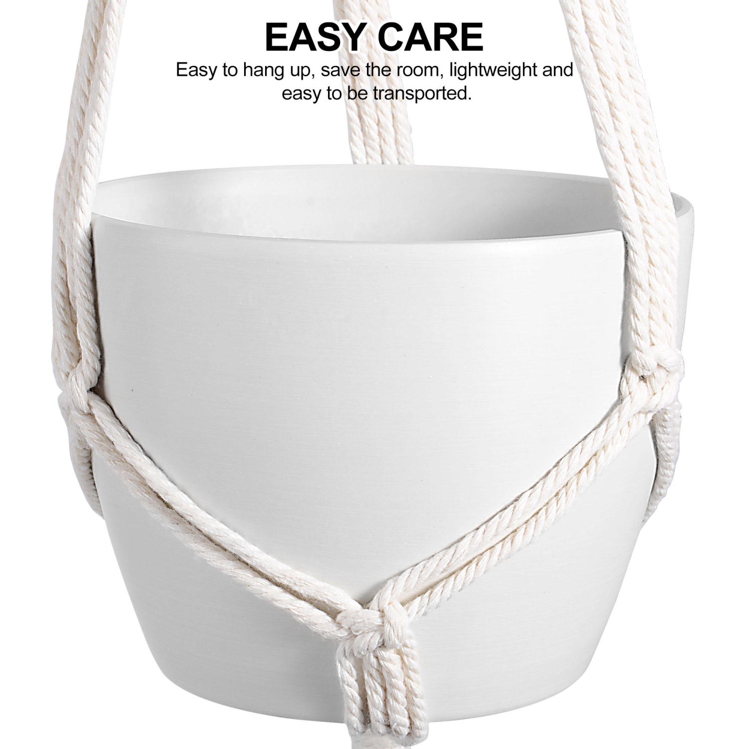 Yardlab Set of 5 Indoor Hanging Planter Flower Pot with Macrame Plant Hangers For home, bedroom, balcony or patio