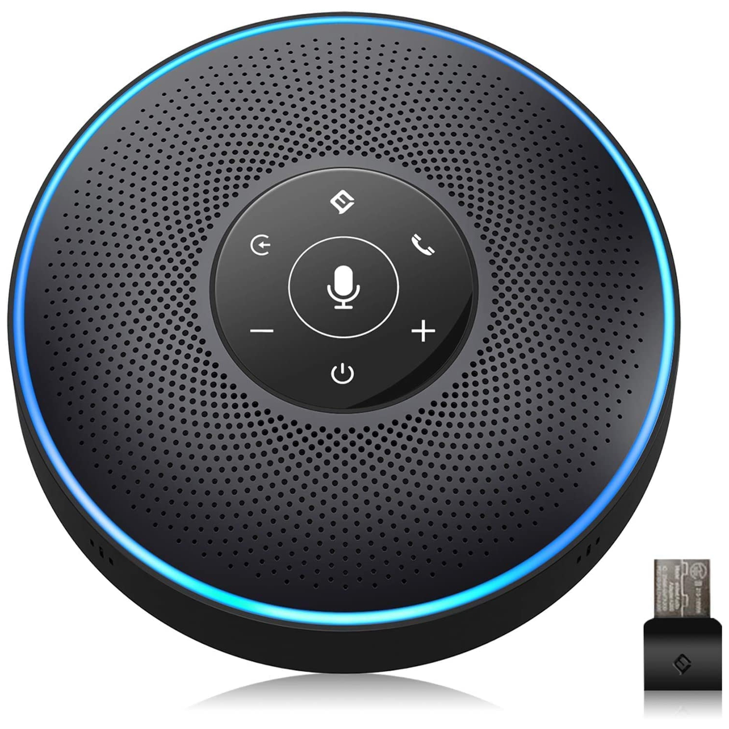 EMEET M2 Black Conference Speaker for 5-8 People Business Conference 360º Voice Pickup 4 AI Microphone Self-Adaptive Conference Call Speaker Skype