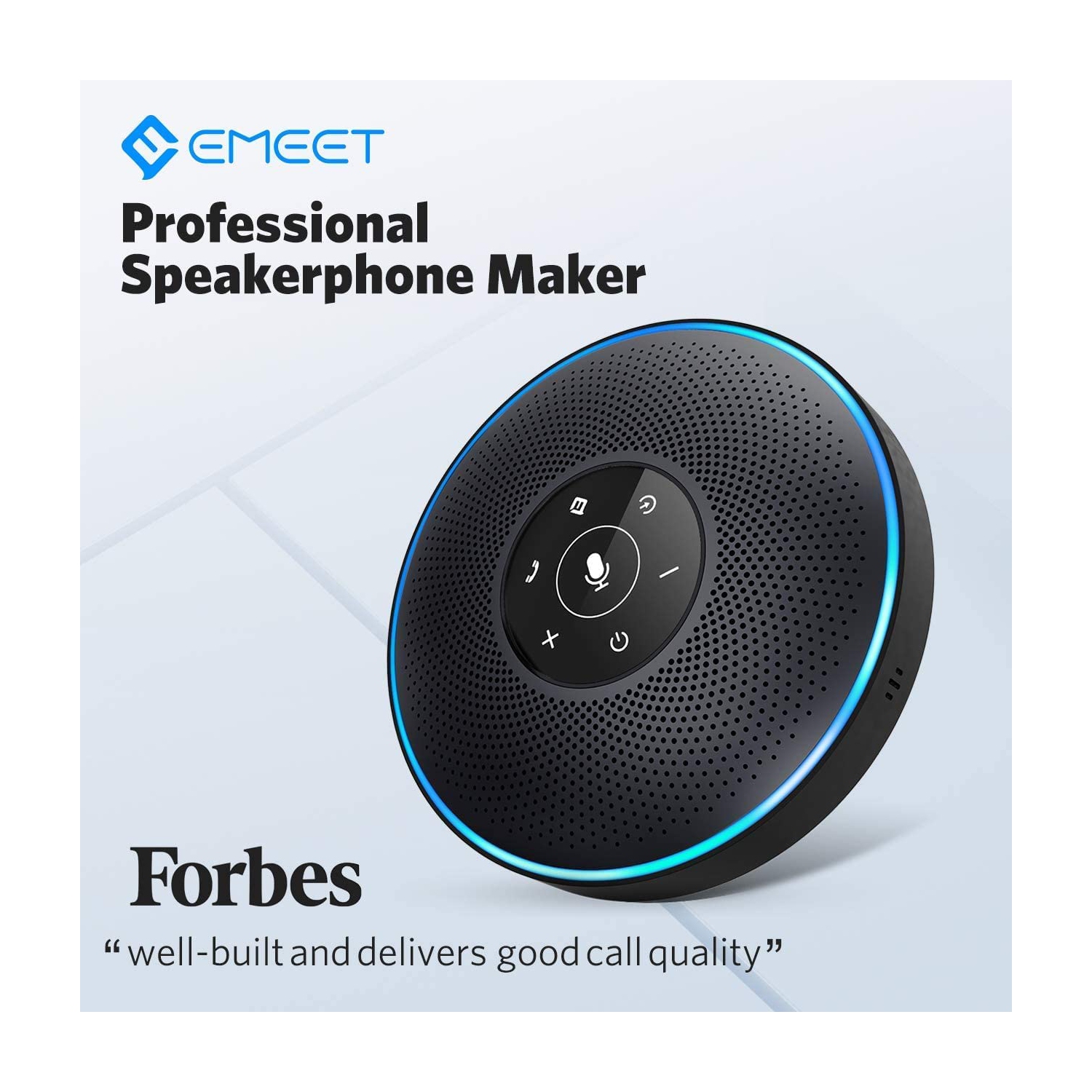 EMEET M2 Black Conference Speaker for 5-8 People Business Conference 360º Voice Pickup 4 AI Microphone Self-Adaptive Conference Call Speaker Skype