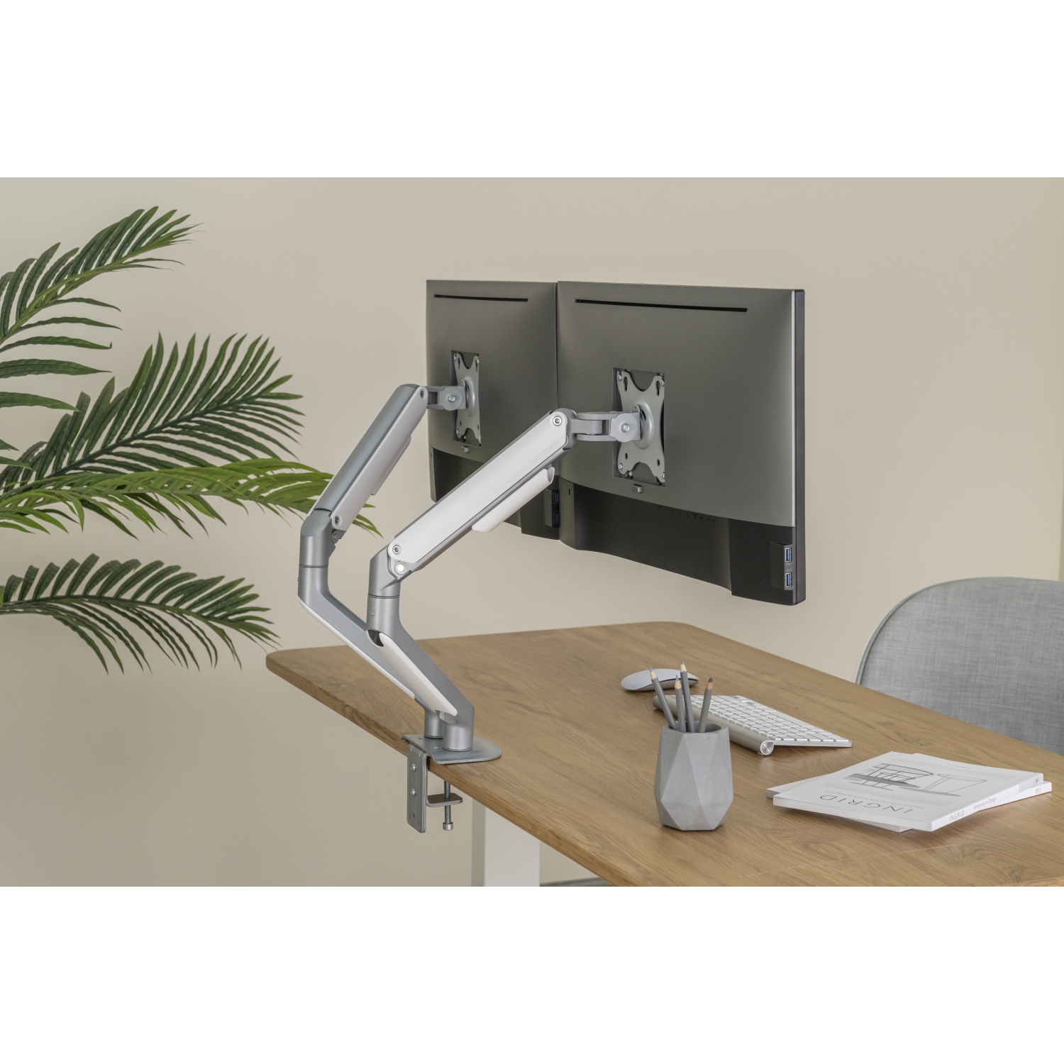 Uplite Dual Spring-Assisted LCD Monitor Arm Desk Mount Stand Fully