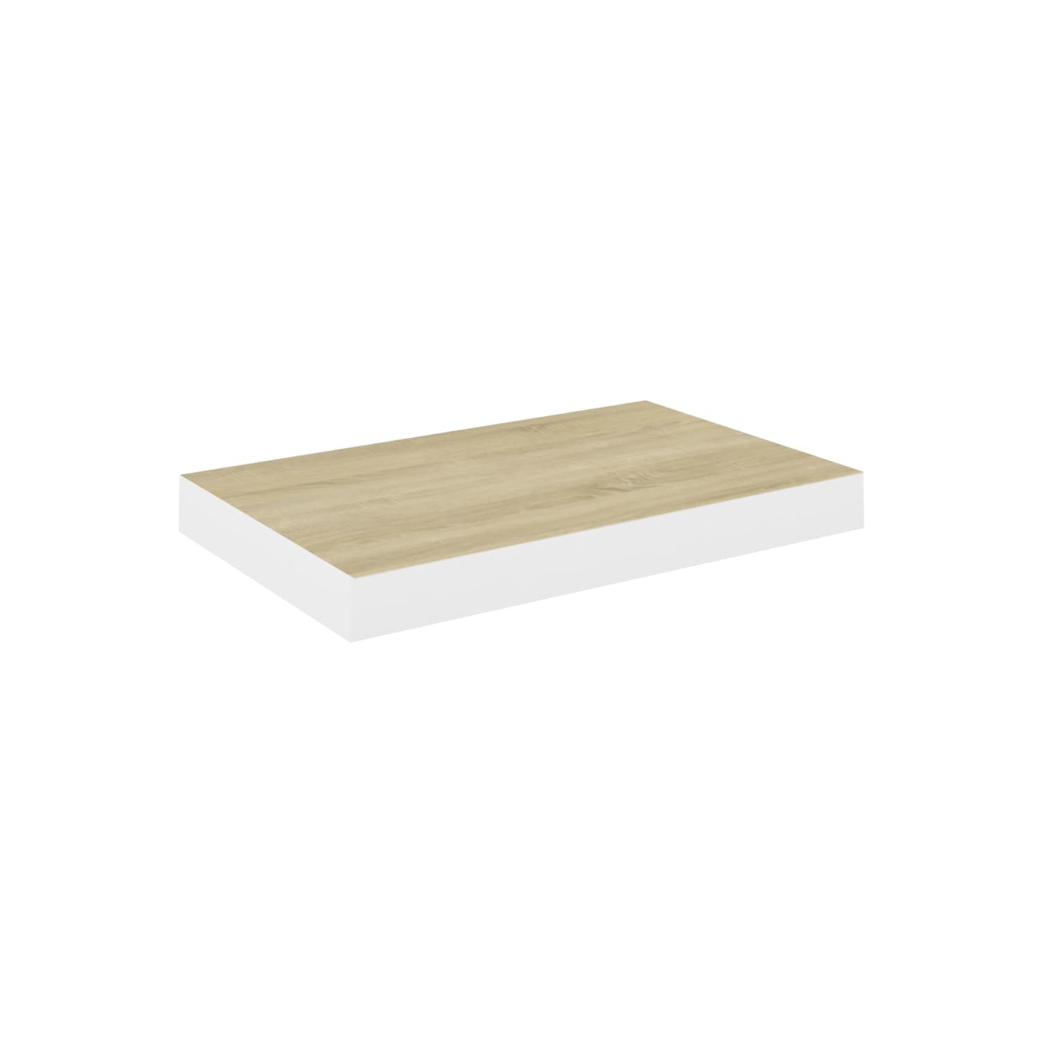 vidaXL Floating Wall Shelf Oak and White 15.7"x9.1"x1.5" MDF