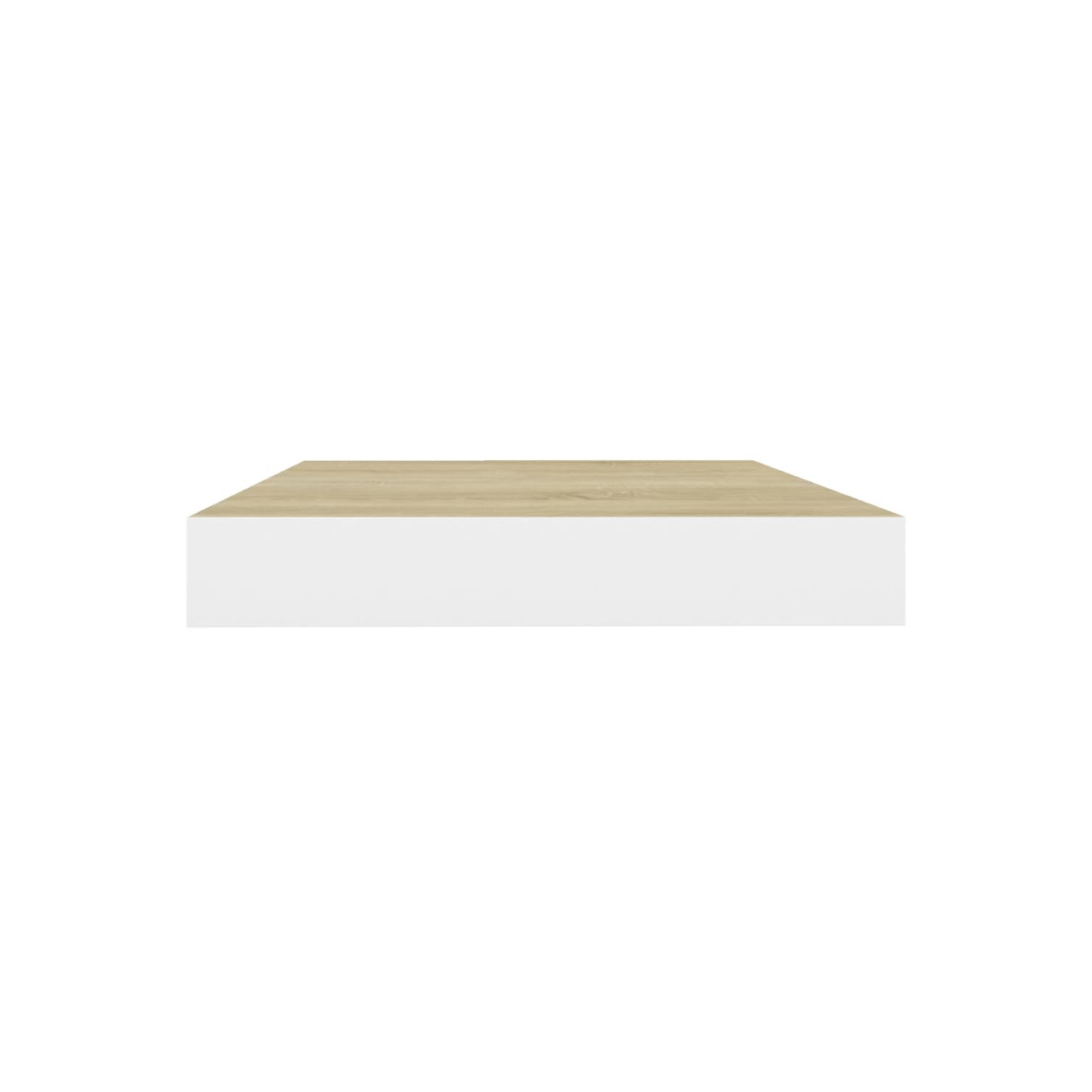vidaXL Floating Wall Shelf Oak and White 15.7"x9.1"x1.5" MDF