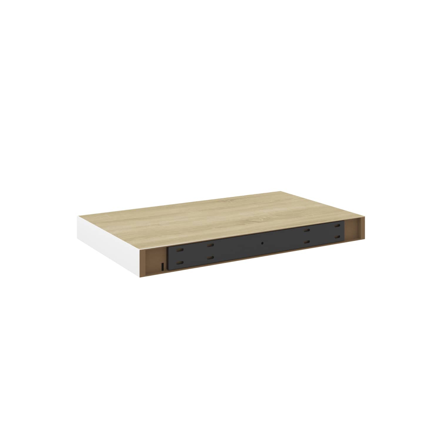 vidaXL Floating Wall Shelf Oak and White 15.7"x9.1"x1.5" MDF