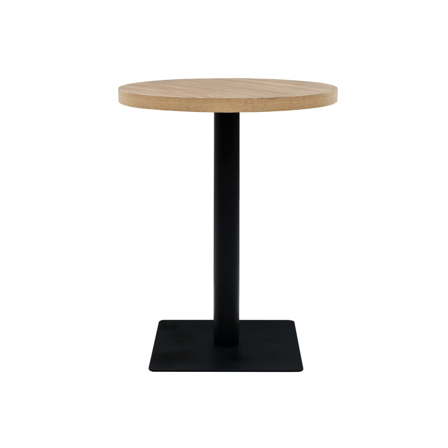 vidaXL Bistro Table MDF and Steel Round 23.6"x29.5" Oak Color