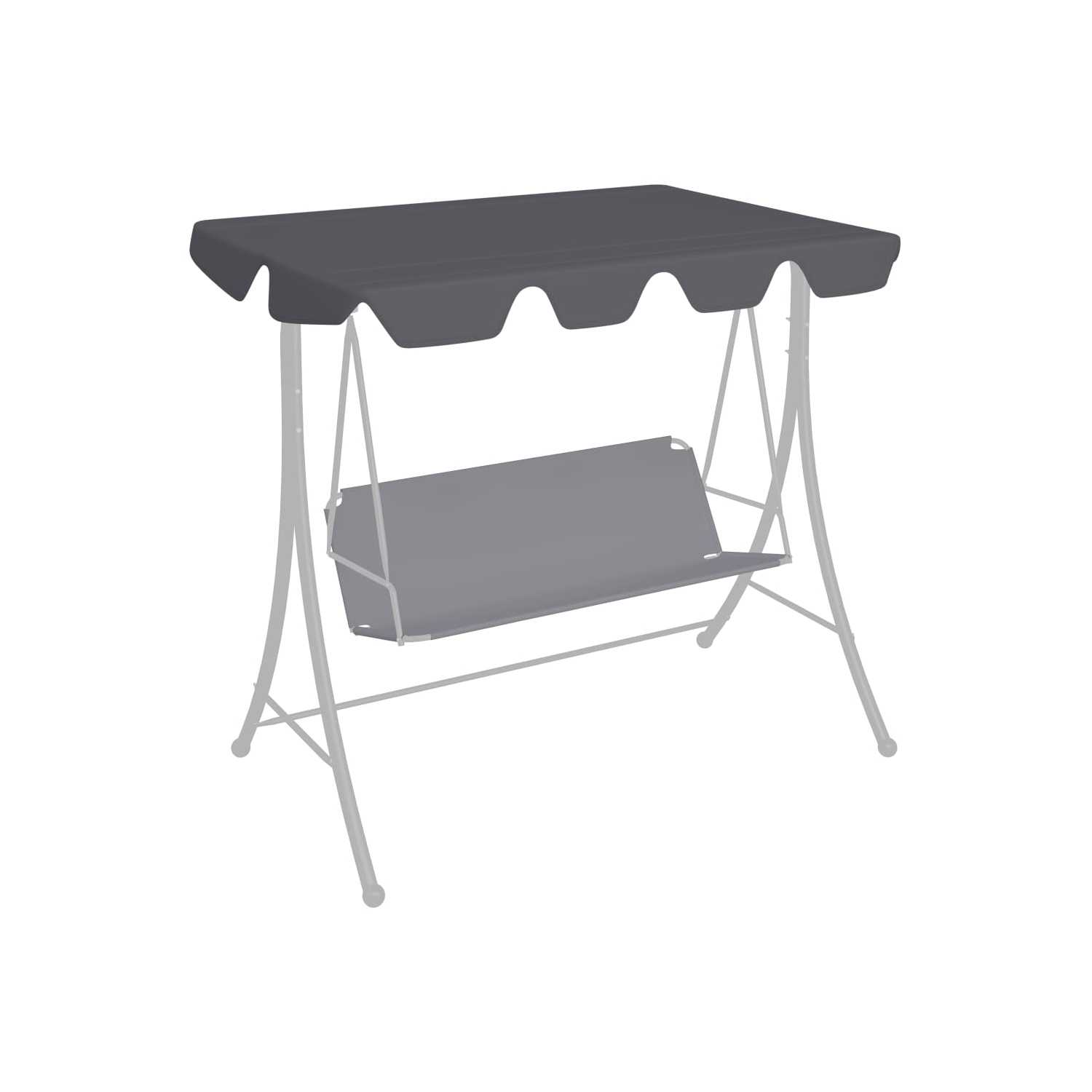 Auvent de rechange pour balancelle de jardin VidaXL Anthracite, 74 po/66.1 po x 43,3 po/57.1 po