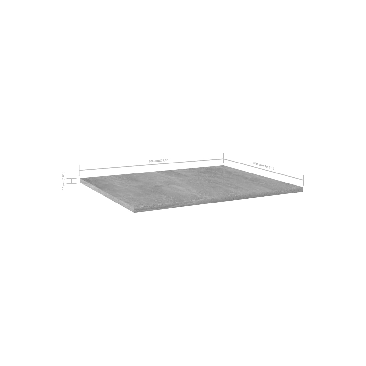 vidaXL Bookshelf Boards 4 pcs Concrete Gray 23.6"x19.7"x0.6" Chipboard