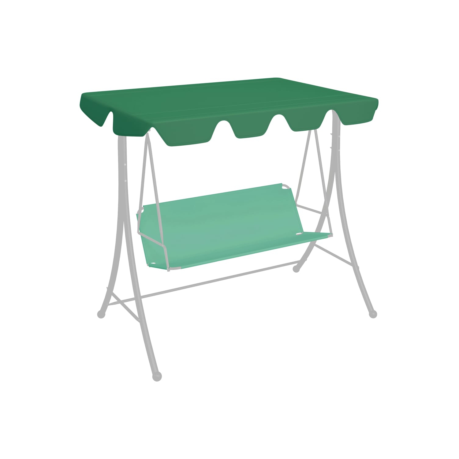 Auvent de rechange pour balancelle de jardin VidaXL, vert, 74 po/66.1 po x 43,3 po/57.1 po