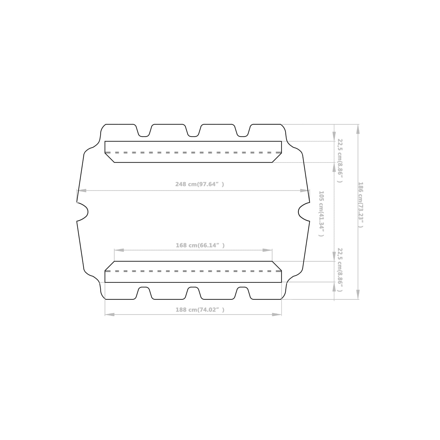 Auvent de rechange pour balancelle de jardin VidaXL, vert, 74 po/66.1 po x 43,3 po/57.1 po