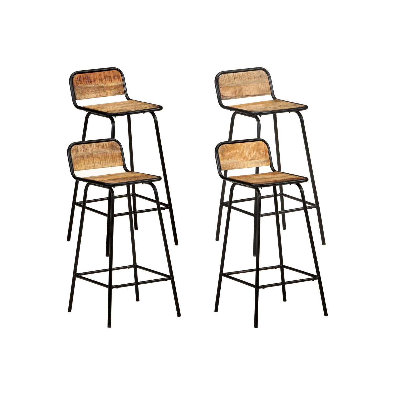 vidaXL Bar Chairs 4 pcs Solid Mango Wood