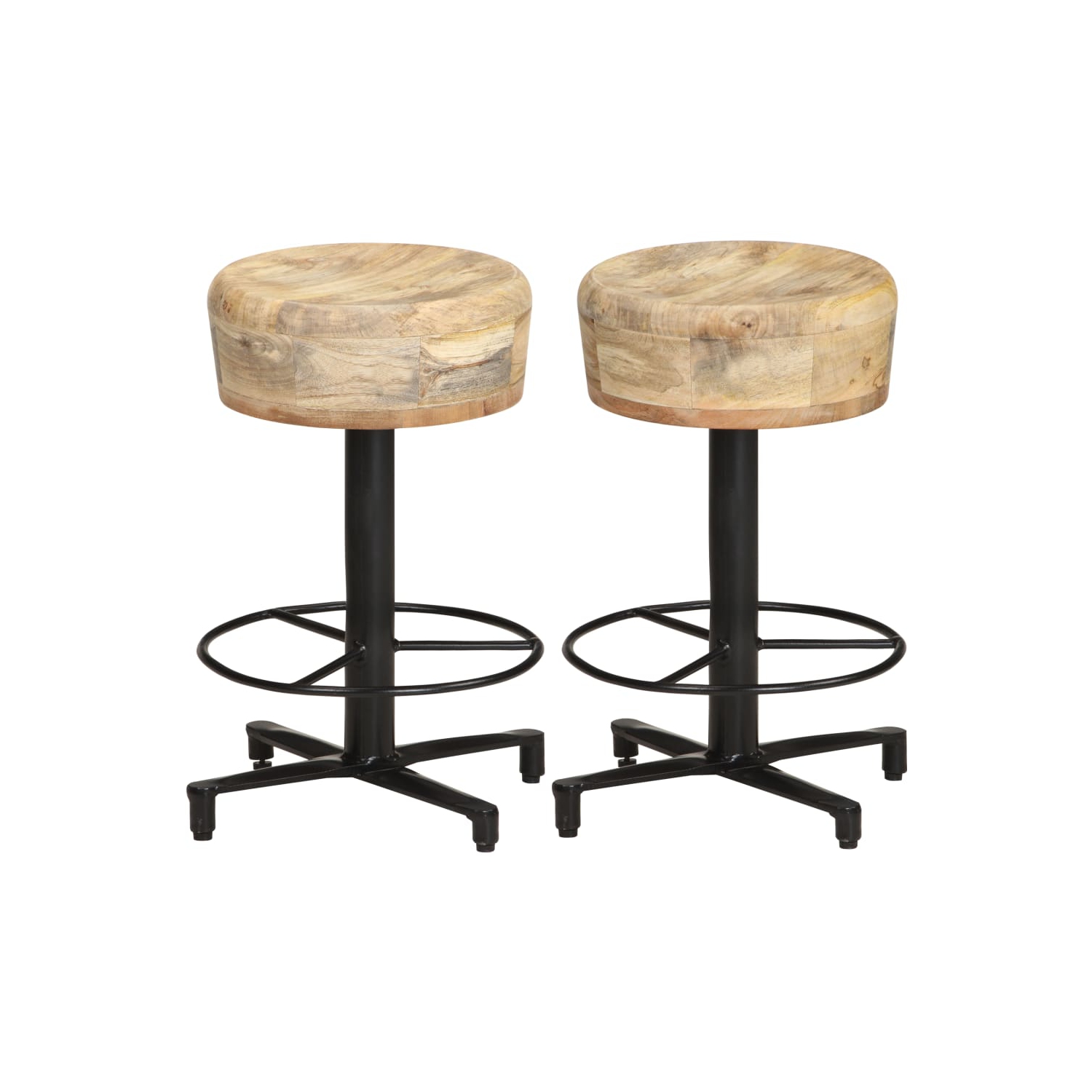 vidaXL Bar Stools 2 pcs 20.5" Solid Mango Wood