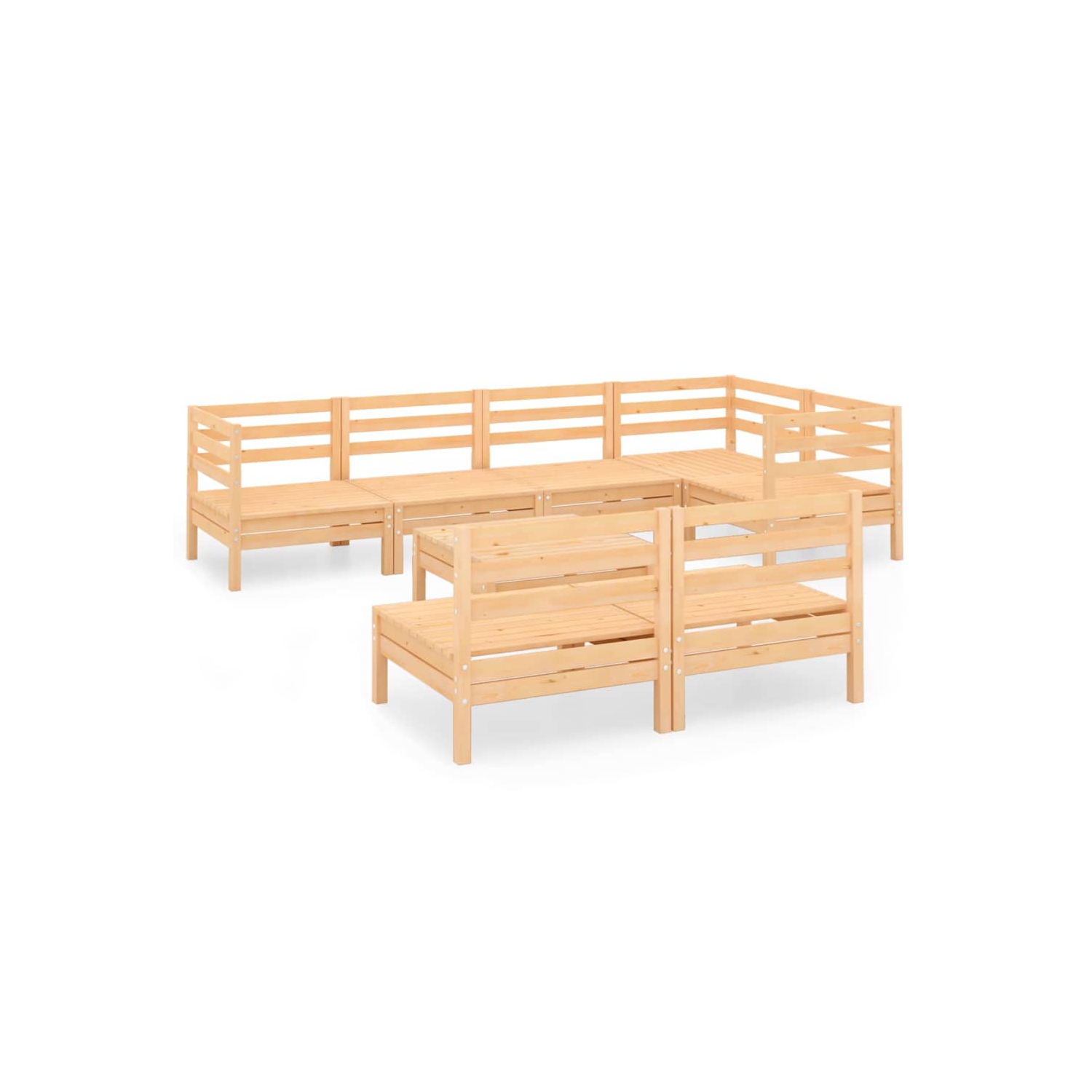 vidaXL 8 Piece Patio Lounge Set Solid Pinewood