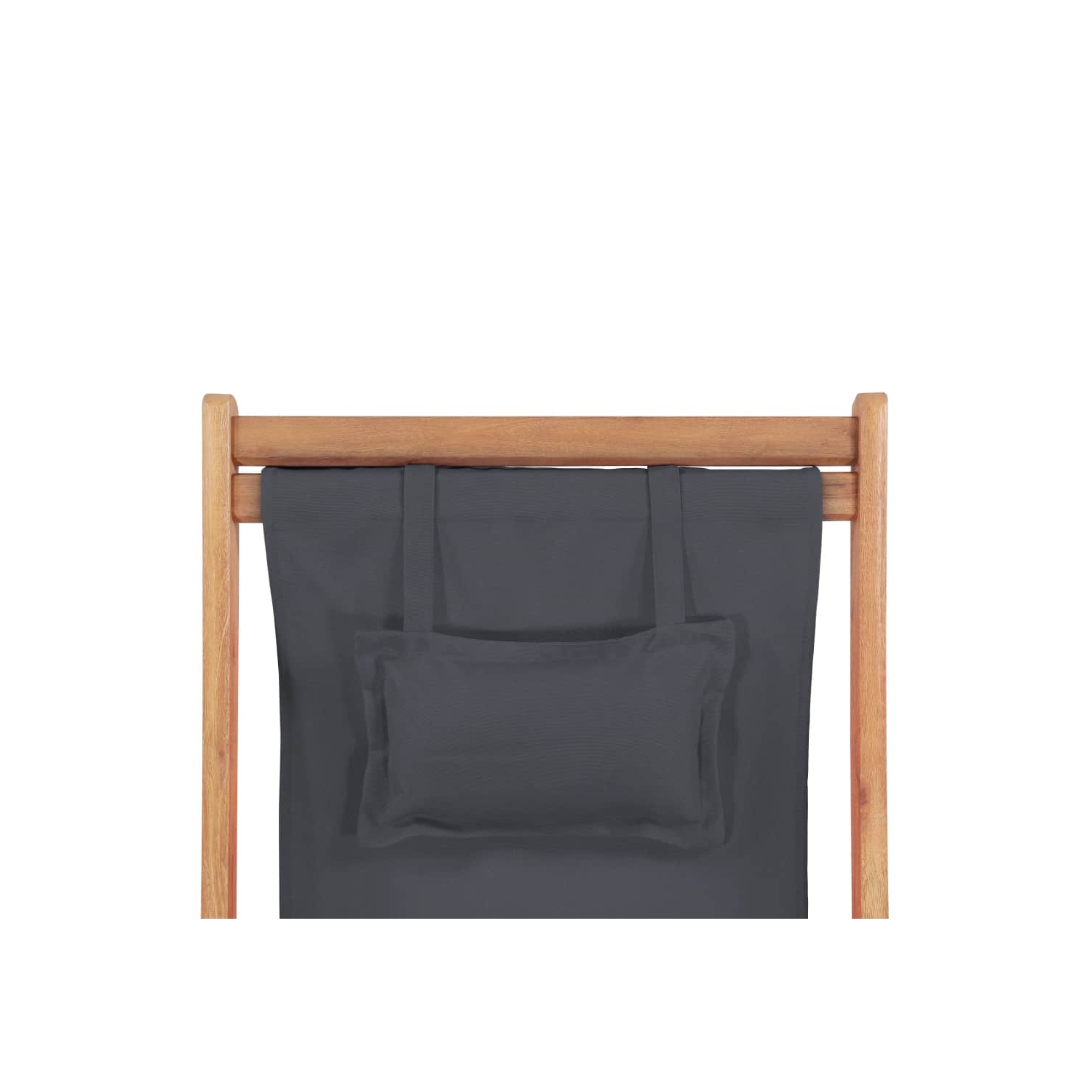 vidaXL Folding Beach Chair Fabric and Wooden Frame Gray