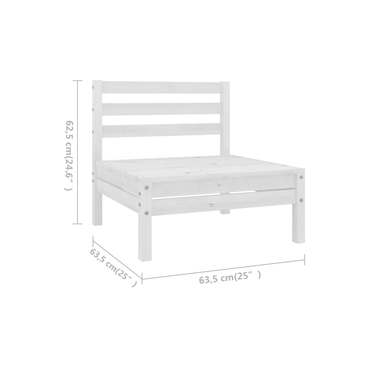 vidaXL 8 Piece Patio Lounge Set Solid Pinewood White