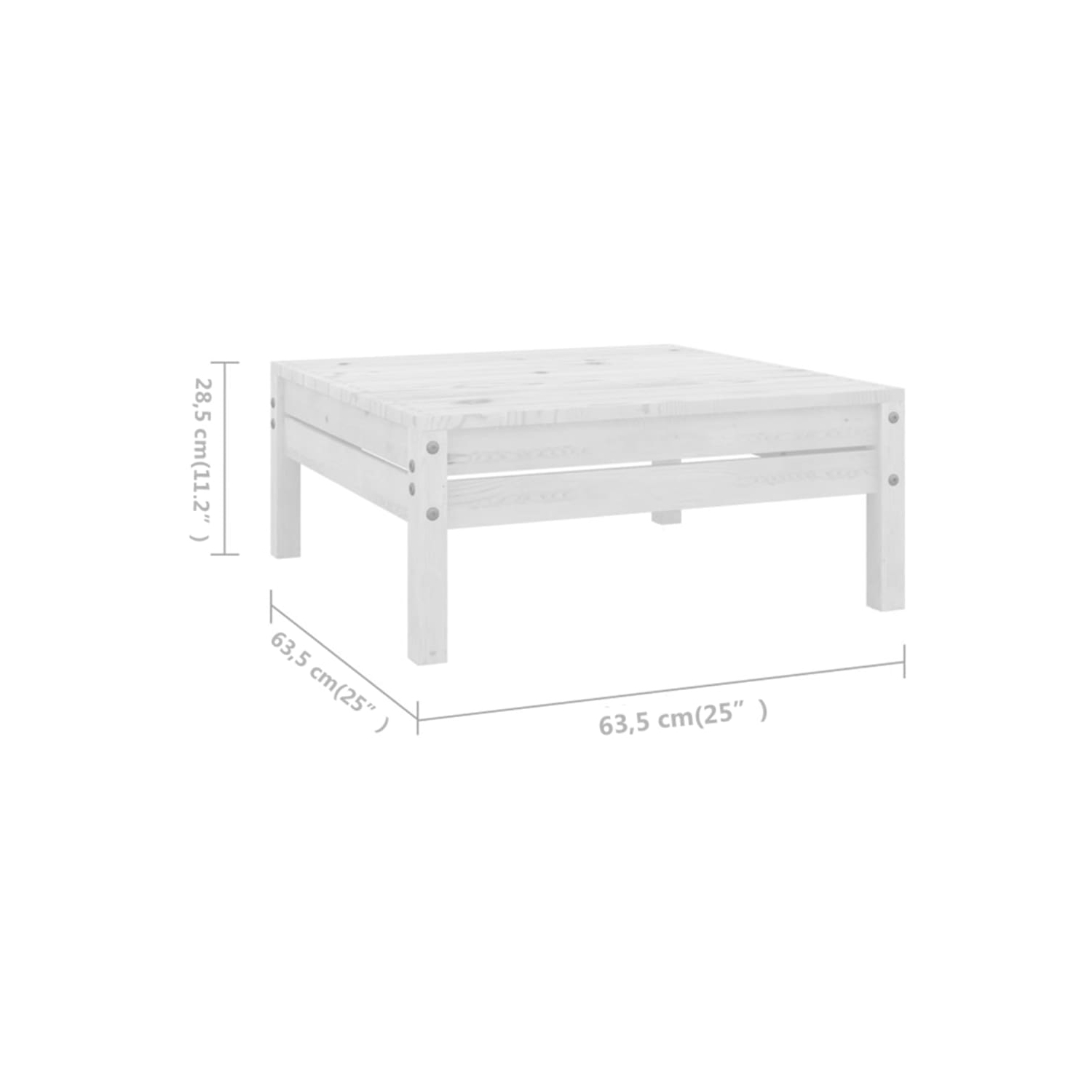 vidaXL 8 Piece Patio Lounge Set Solid Pinewood White