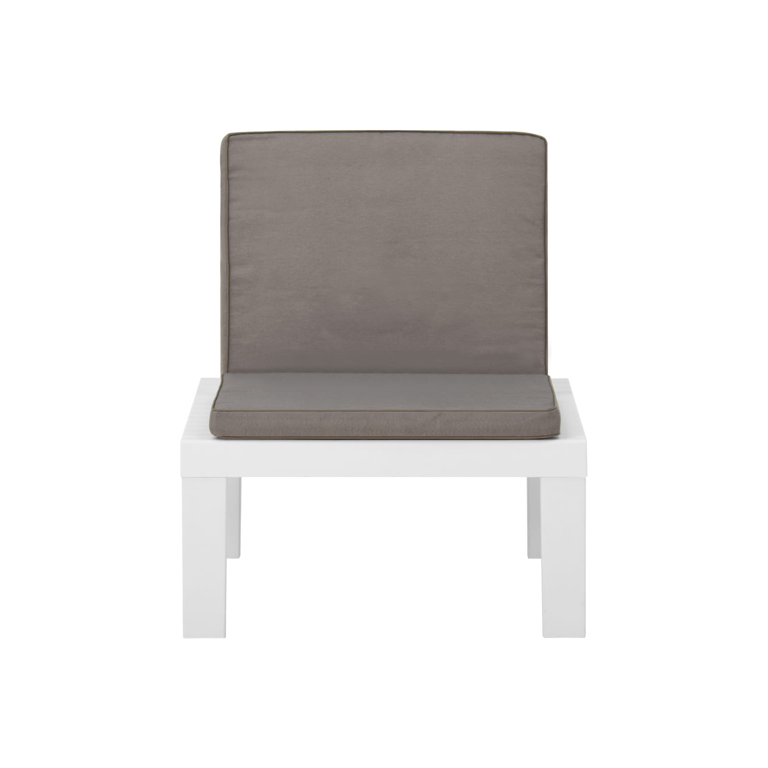 vidaXL Patio Lounge Chairs with Cushions 2 pcs Plastic White