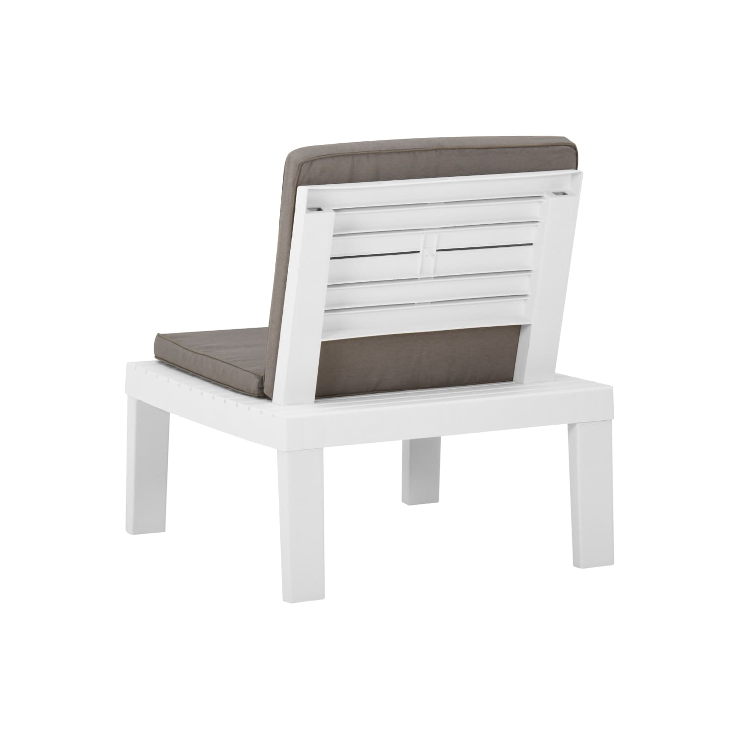 vidaXL Patio Lounge Chairs with Cushions 2 pcs Plastic White