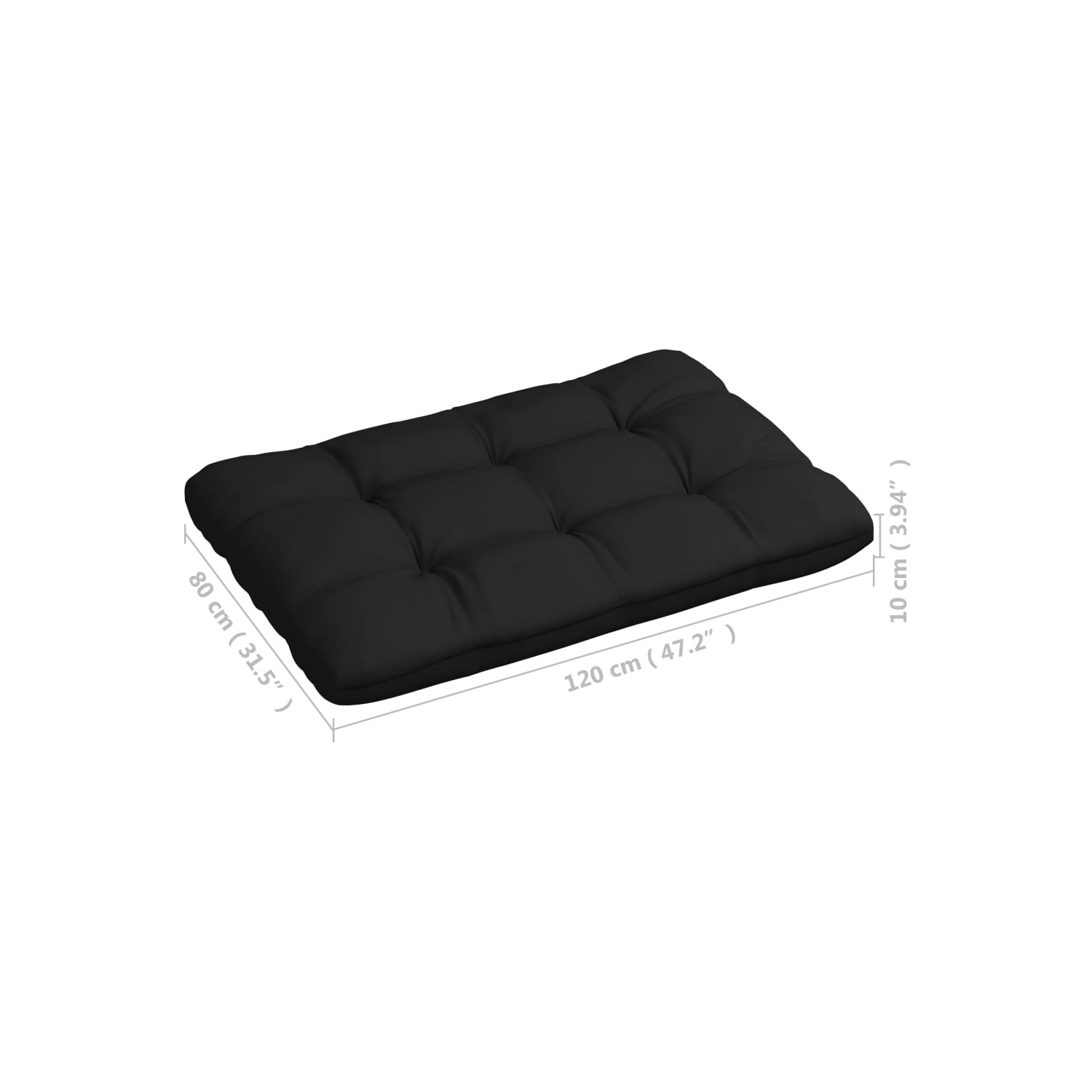 vidaXL Pallet Sofa Cushions 7 pcs Black