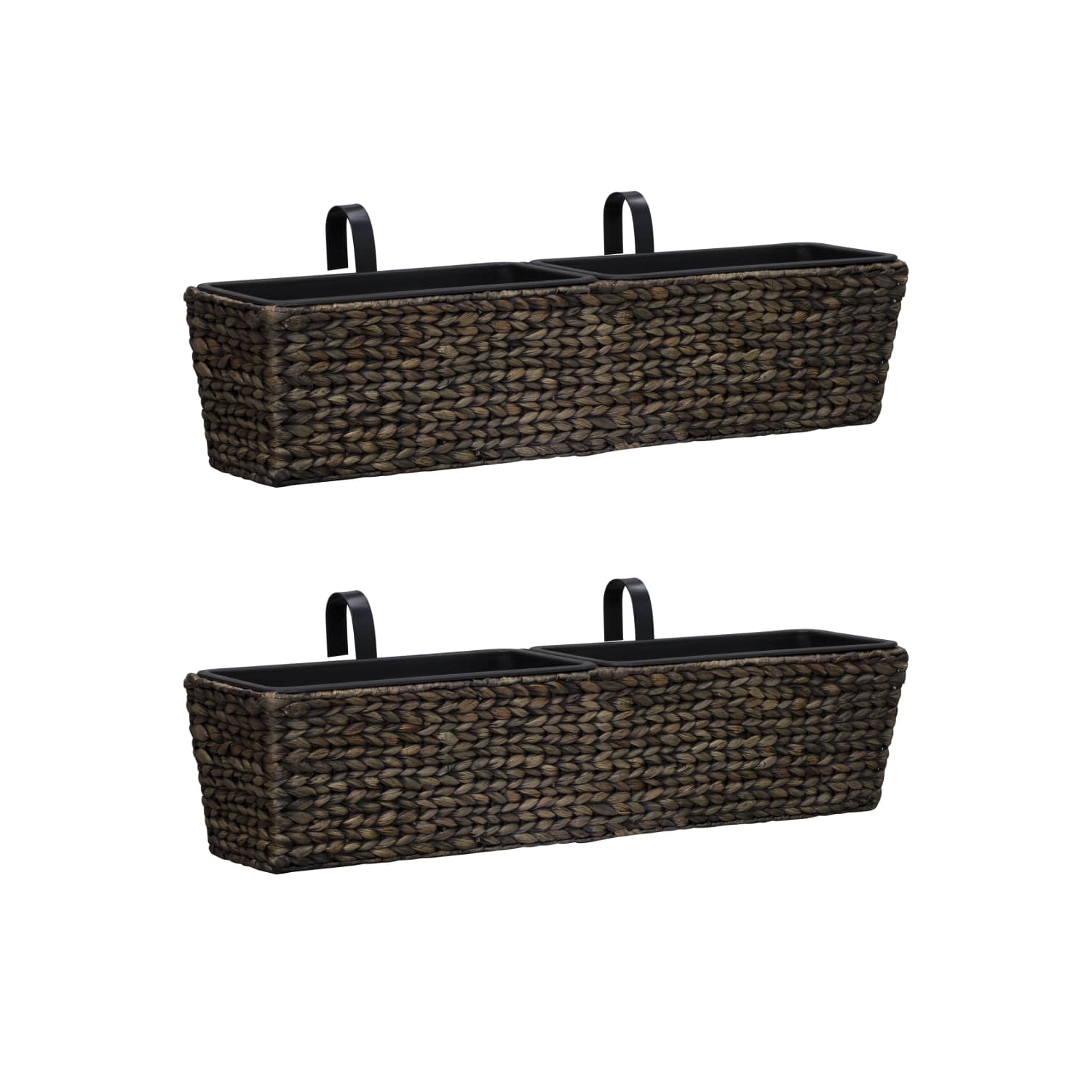 vidaXL Garden Planters 2 pcs Water Hyacinth Brown