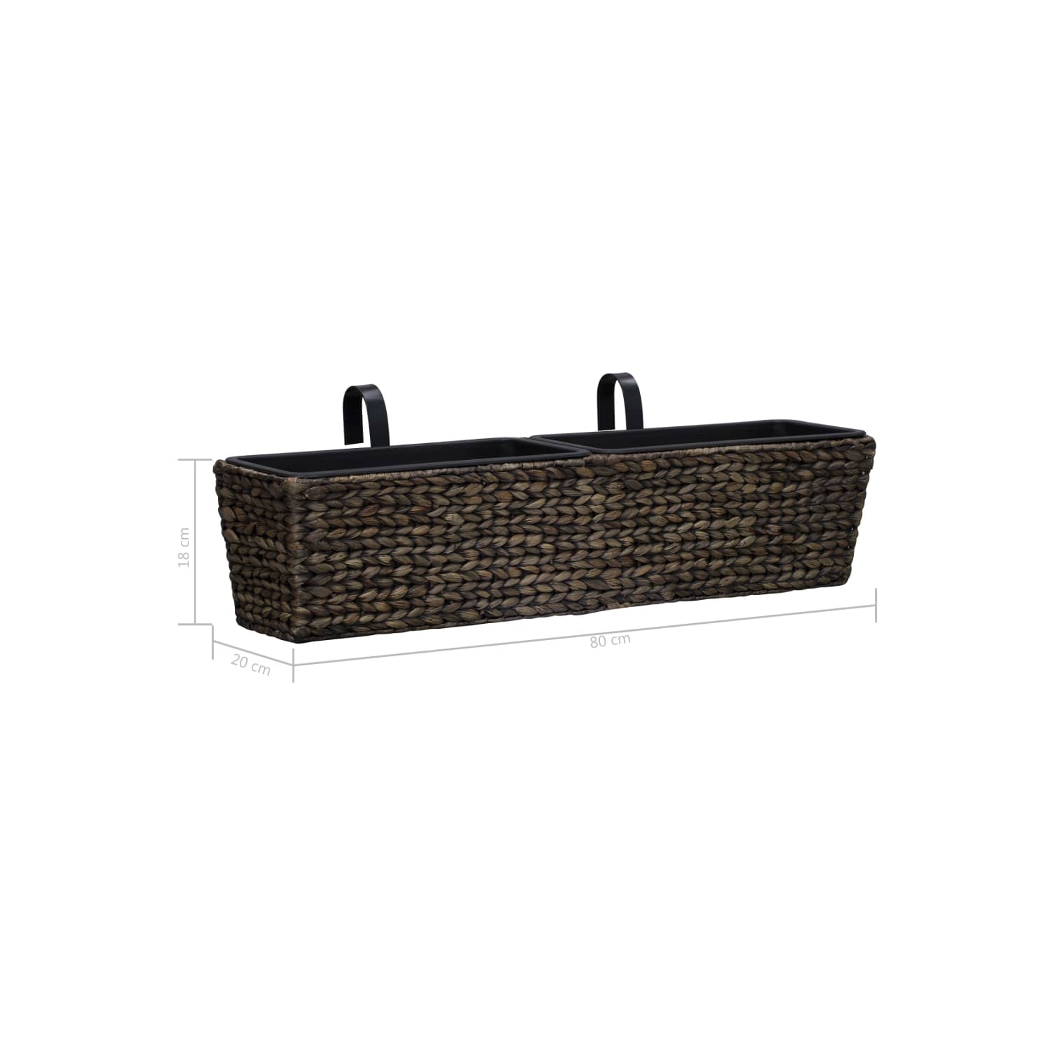 vidaXL Garden Planters 2 pcs Water Hyacinth Brown