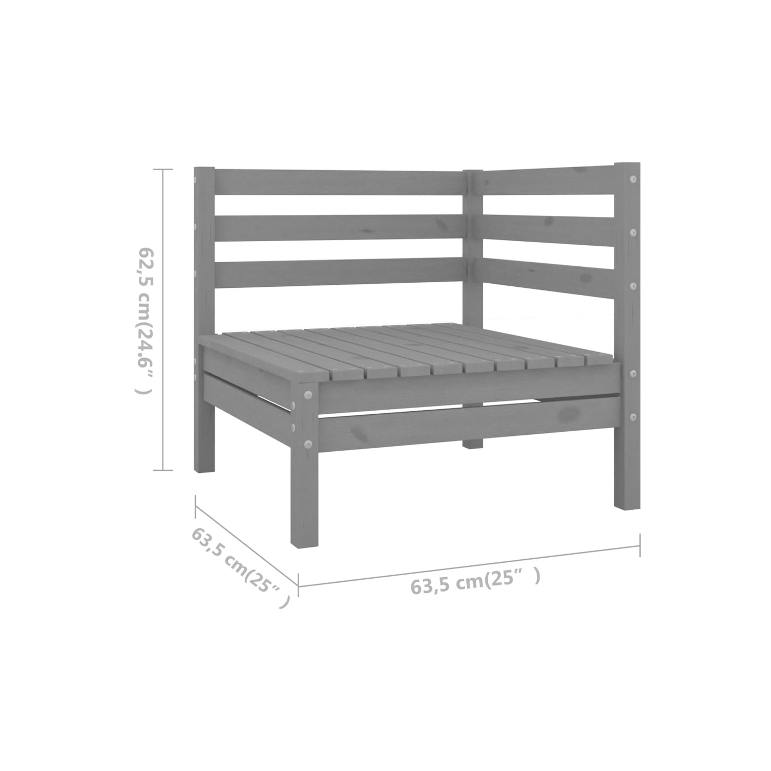 vidaXL 4 Piece Patio Lounge Set Solid Pinewood Gray