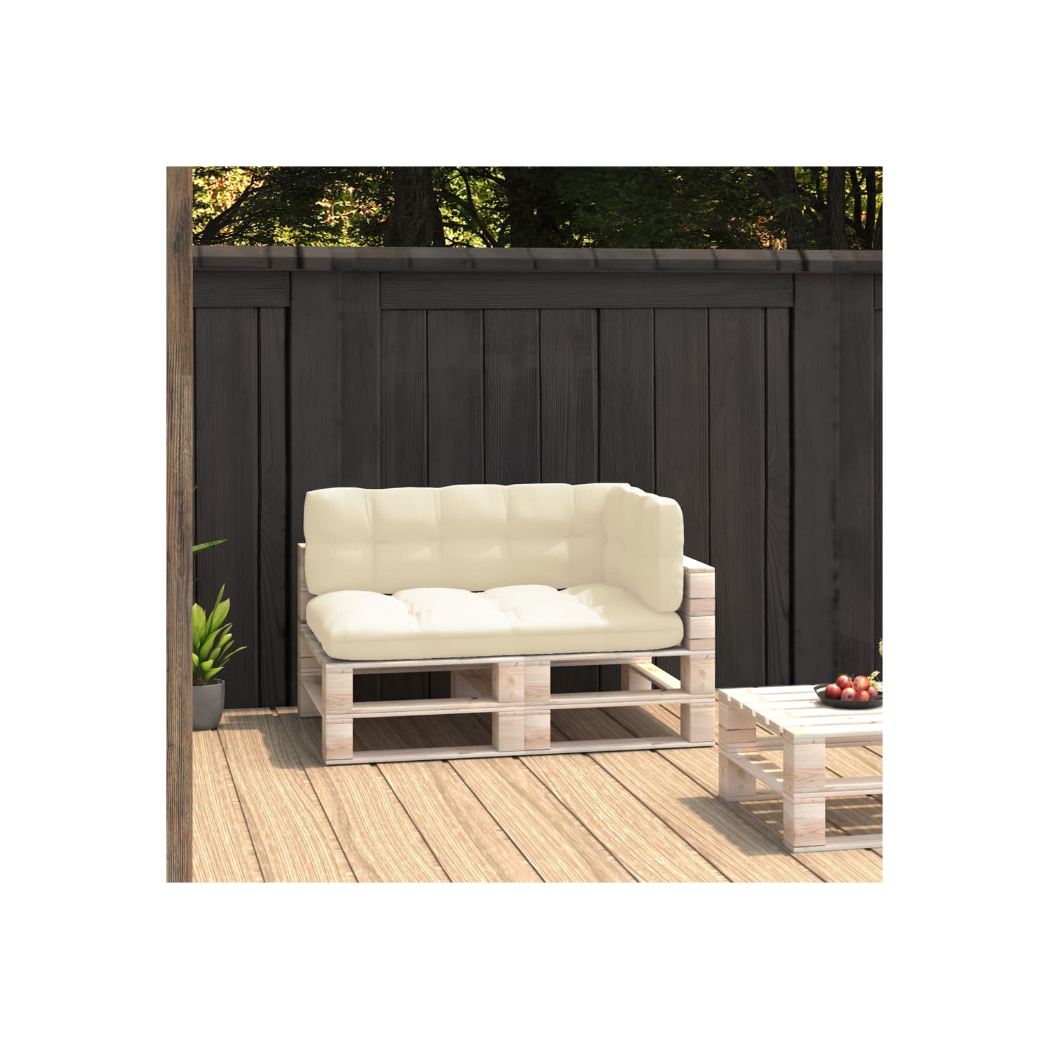 vidaXL Pallet Sofa Cushions 3 pcs Cream