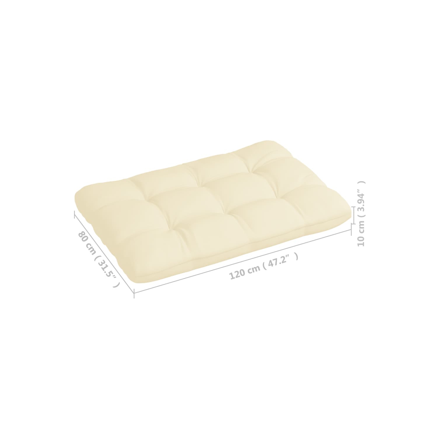 vidaXL Pallet Sofa Cushions 3 pcs Cream
