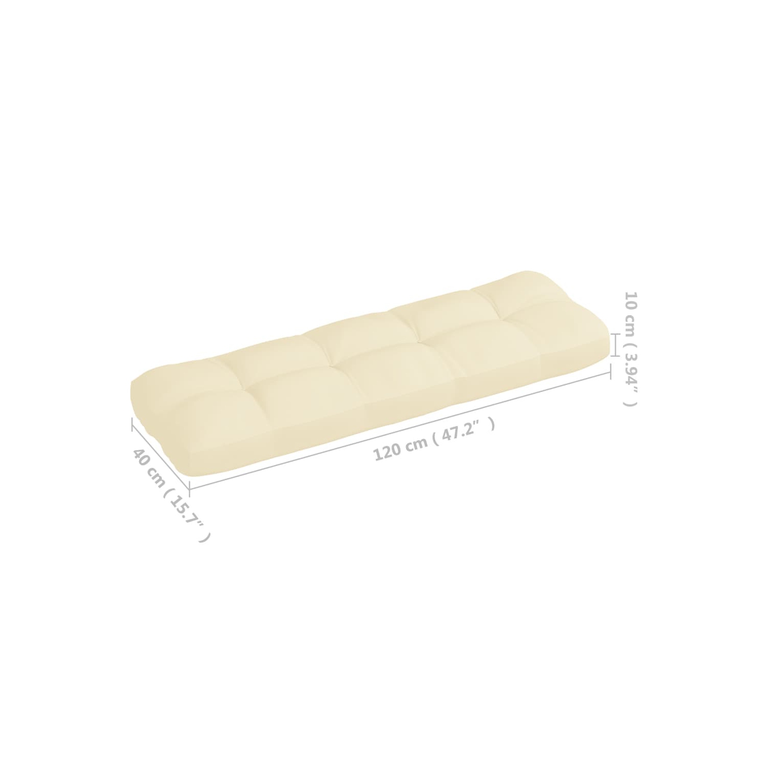 vidaXL Pallet Sofa Cushions 3 pcs Cream