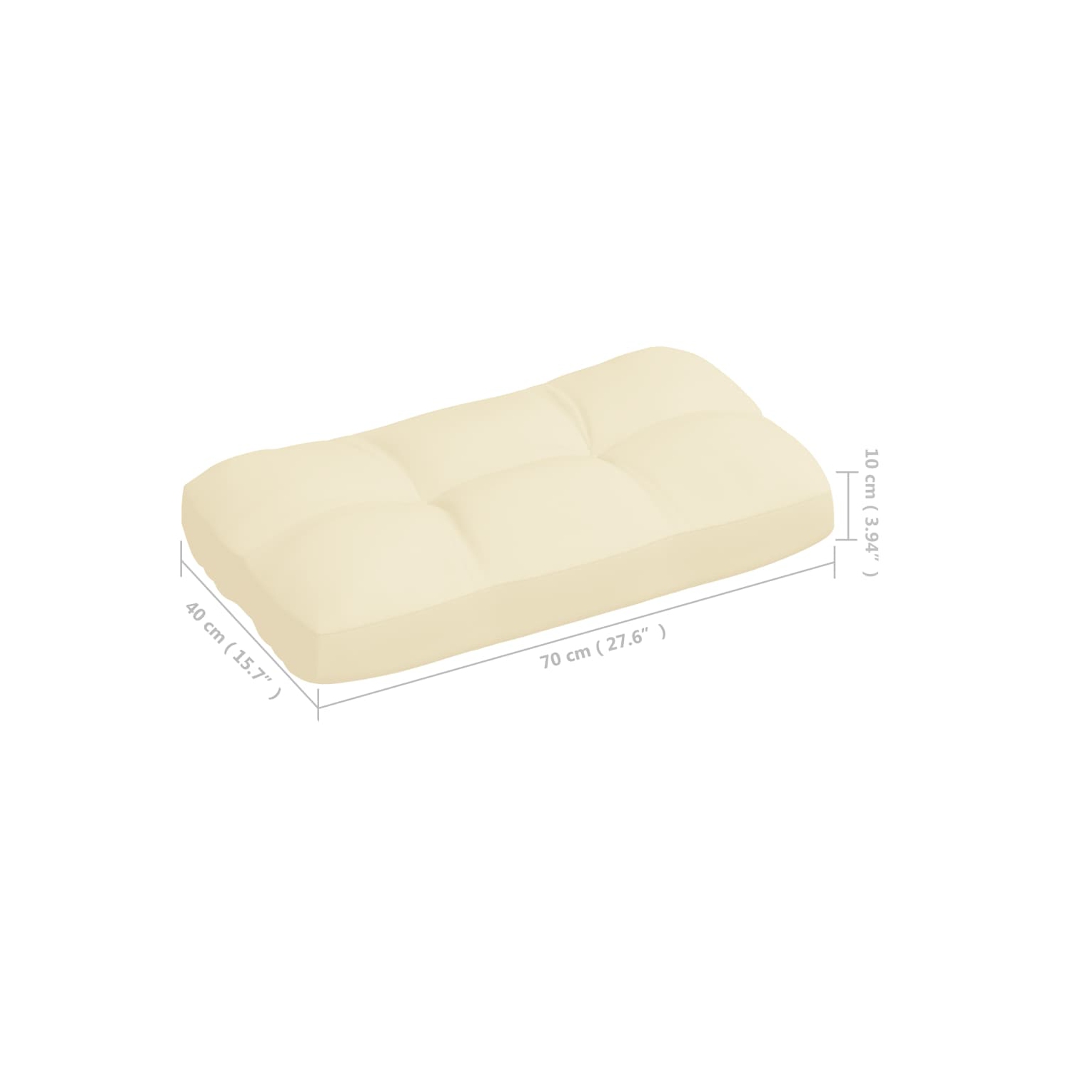 vidaXL Pallet Sofa Cushions 3 pcs Cream