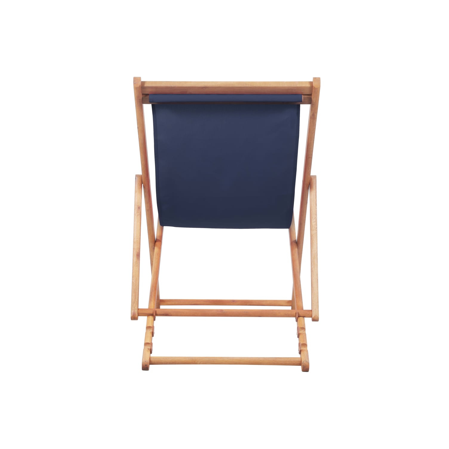 Chaise de plage pliable en tissu et cadre en bois bleu VidaXL