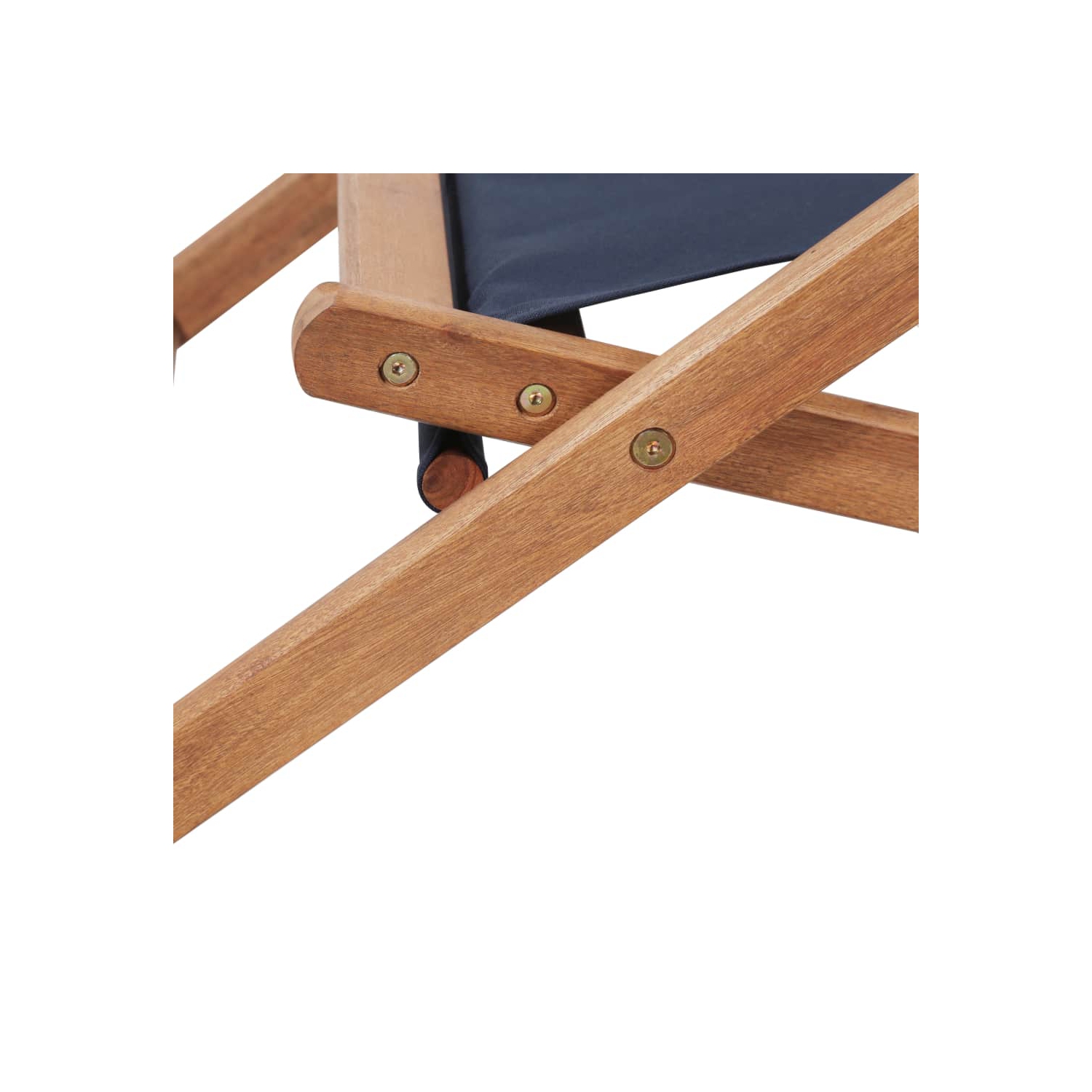 Chaise de plage pliable en tissu et cadre en bois bleu VidaXL