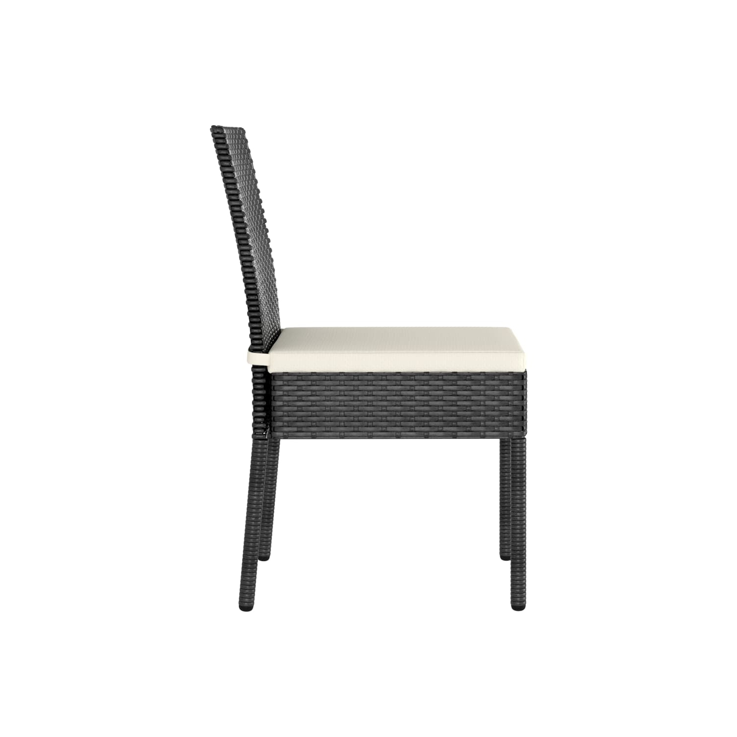 vidaXL Patio Dining Chairs 2 pcs Poly Rattan Black