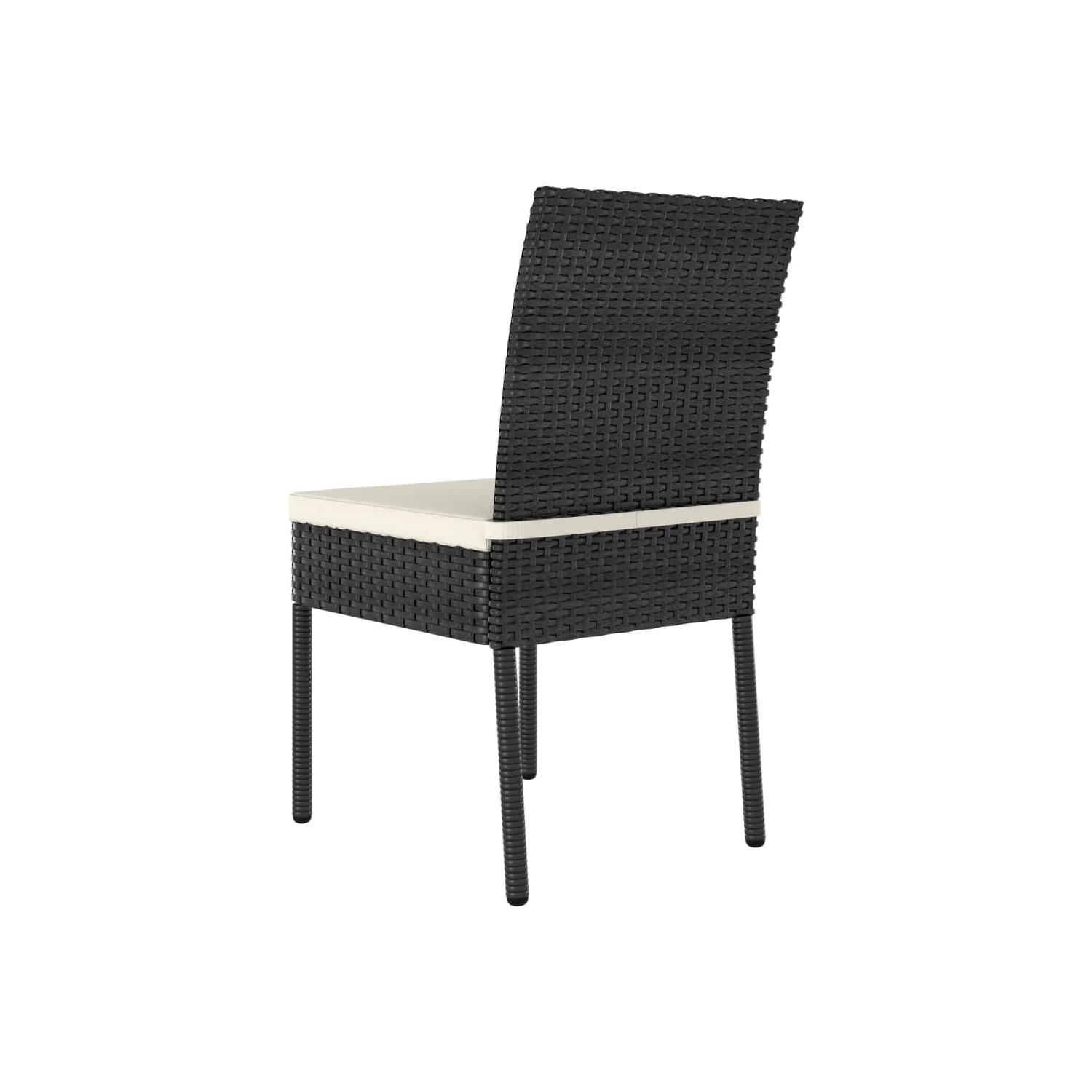 vidaXL Patio Dining Chairs 2 pcs Poly Rattan Black