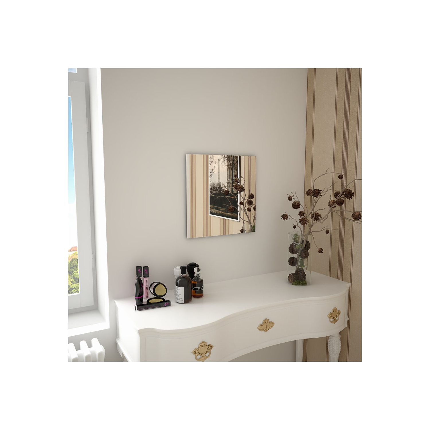 vidaXL Wall Mirror 15.7"x15.7" Square Glass