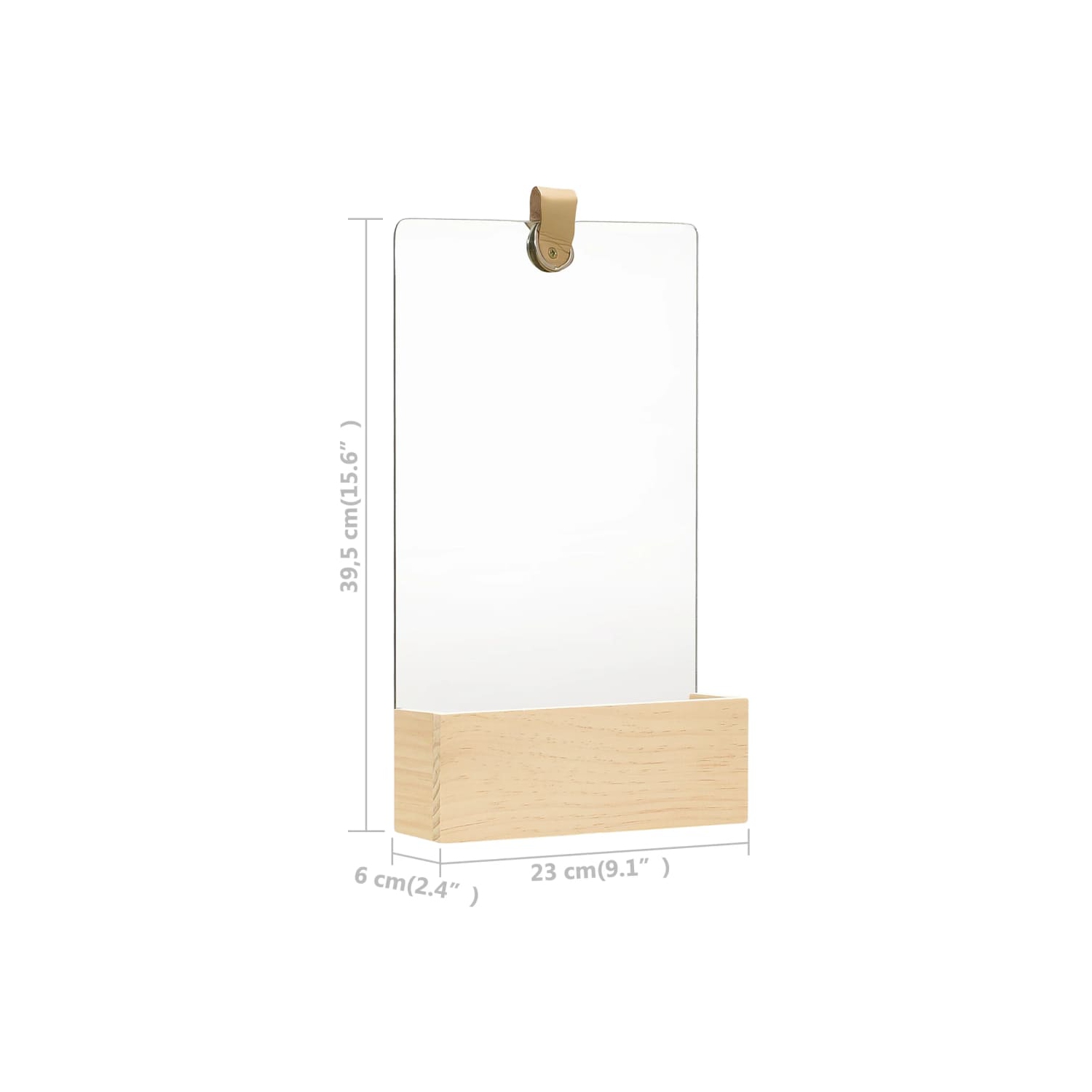 vidaXL Wall Mirror Solid Pinewood 9.1"x15.6"