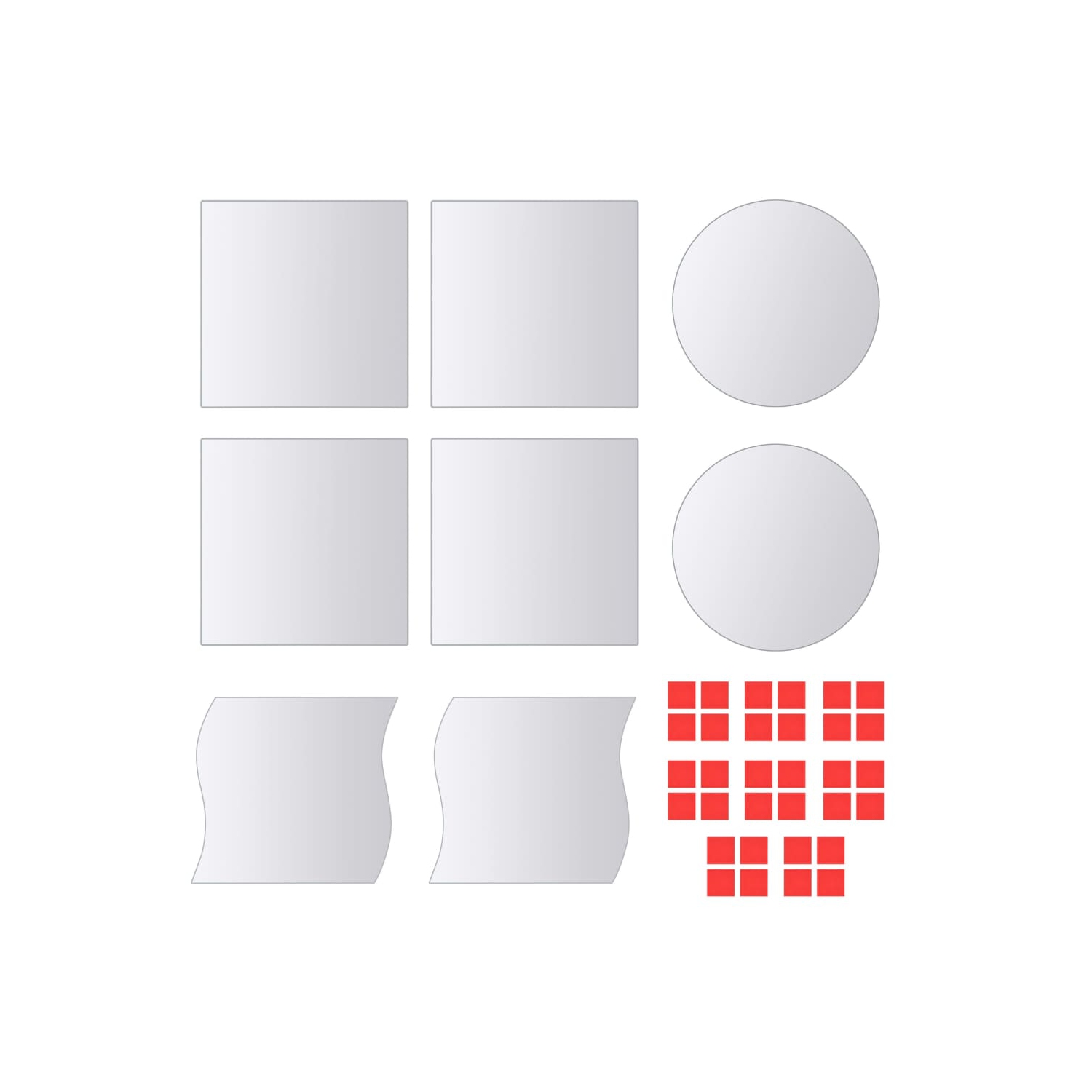 vidaXL 16 Piece Mirror Tiles Multi-Shape Glass