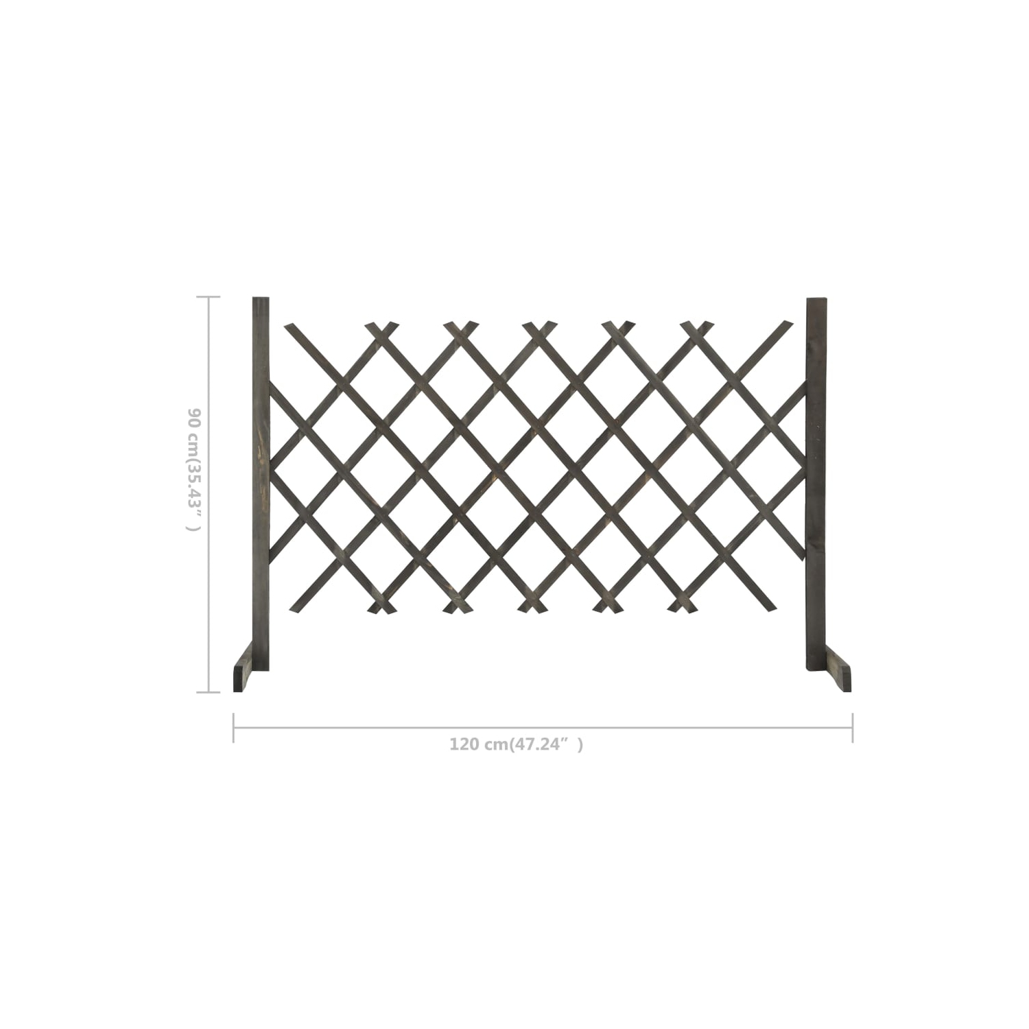 vidaXL Garden Trellis Fence Gray 47.2"x35.4" Solid Firwood