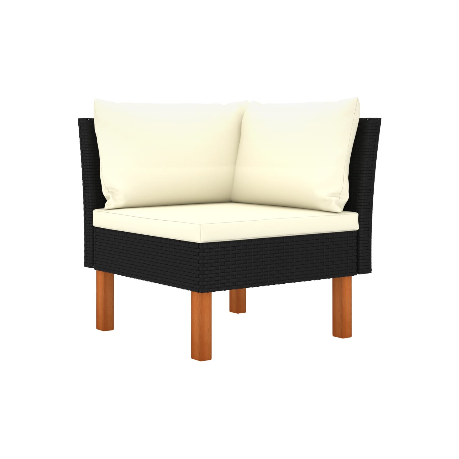 vidaXL 7 Piece Patio Lounge Set Poly Rattan and Eucalyptus Wood Black