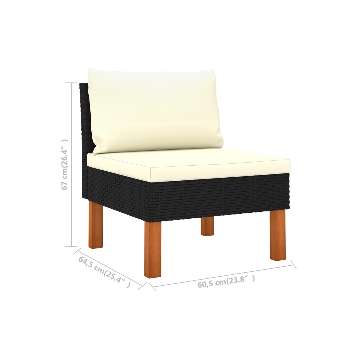 vidaXL 7 Piece Patio Lounge Set Poly Rattan and Eucalyptus Wood Black