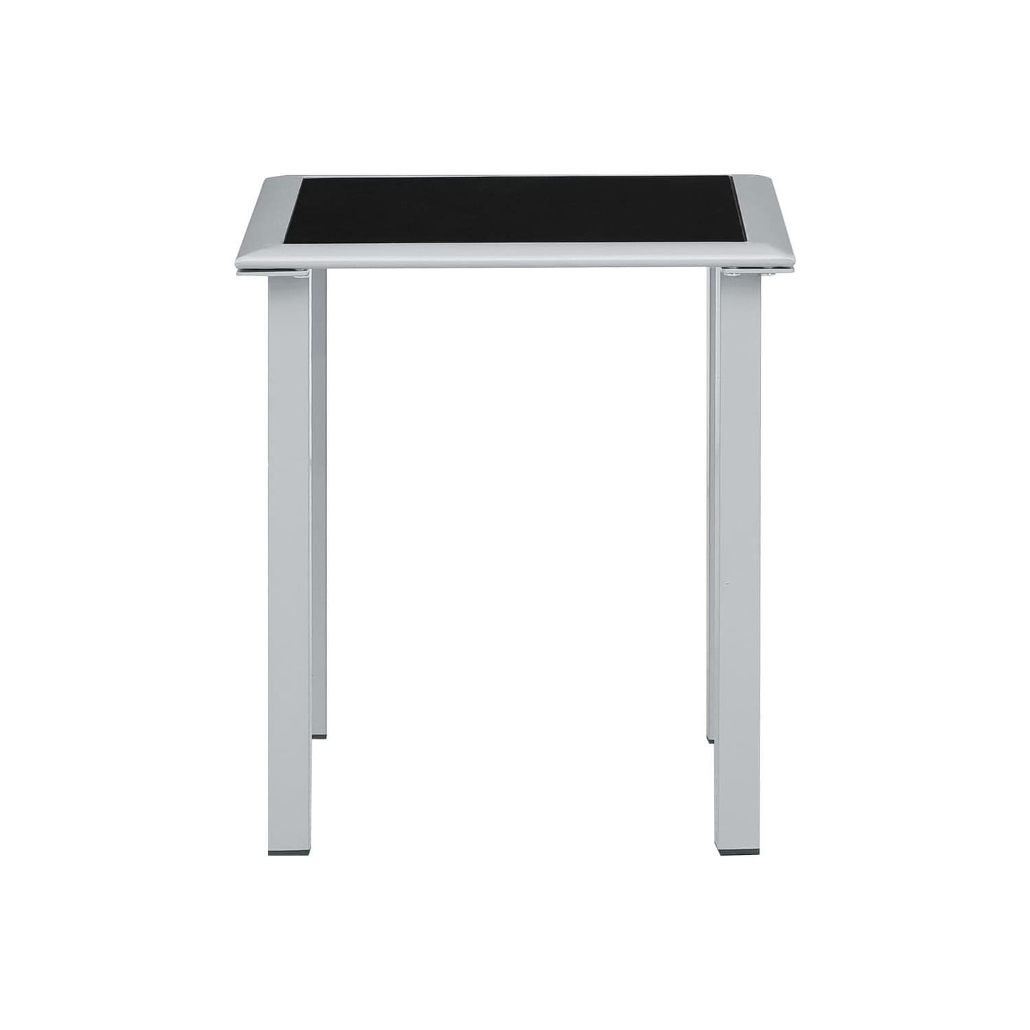 vidaXL Patio Table Black and Silver 16.1"x16.1"x17.7" Steel and Glass