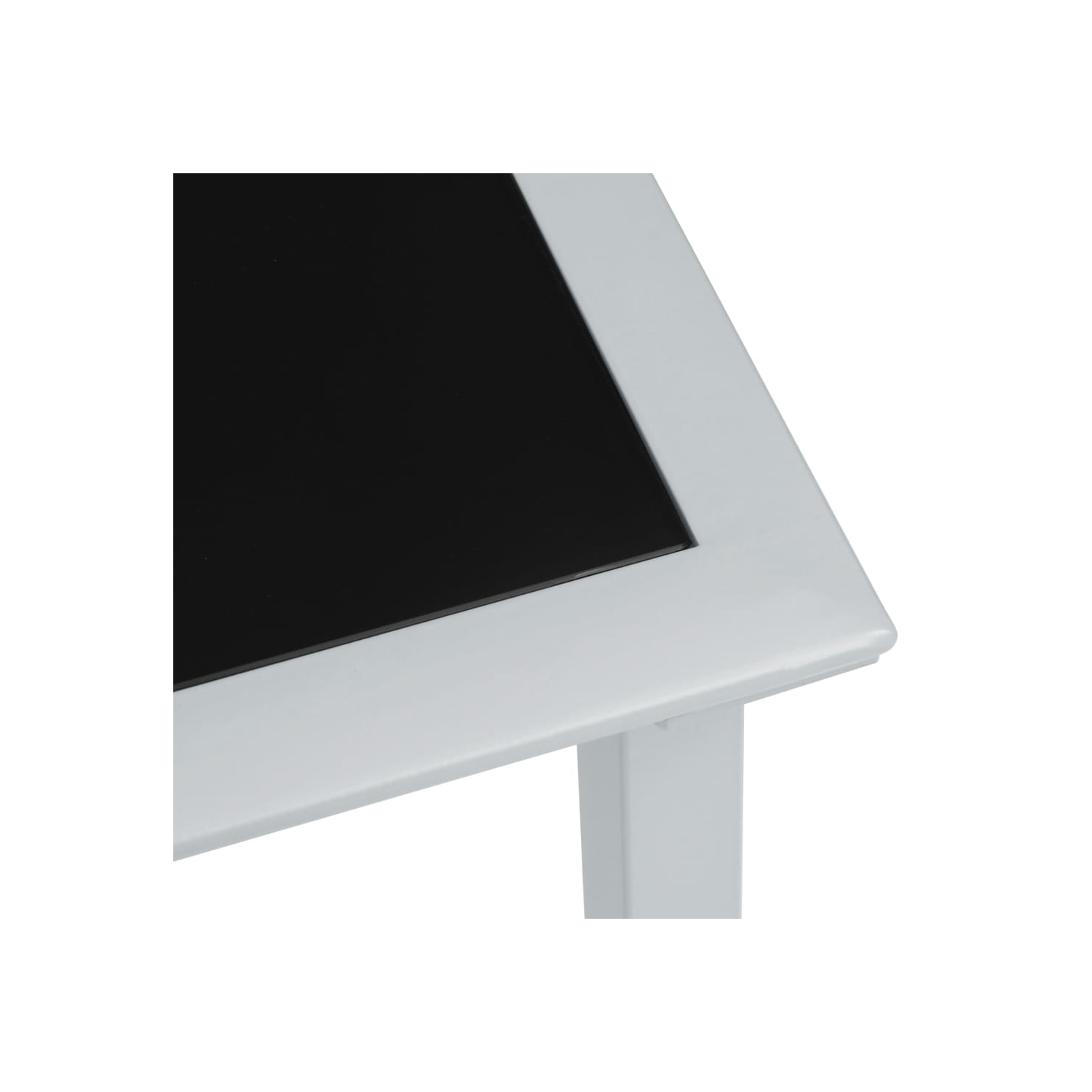 vidaXL Patio Table Black and Silver 16.1"x16.1"x17.7" Steel and Glass