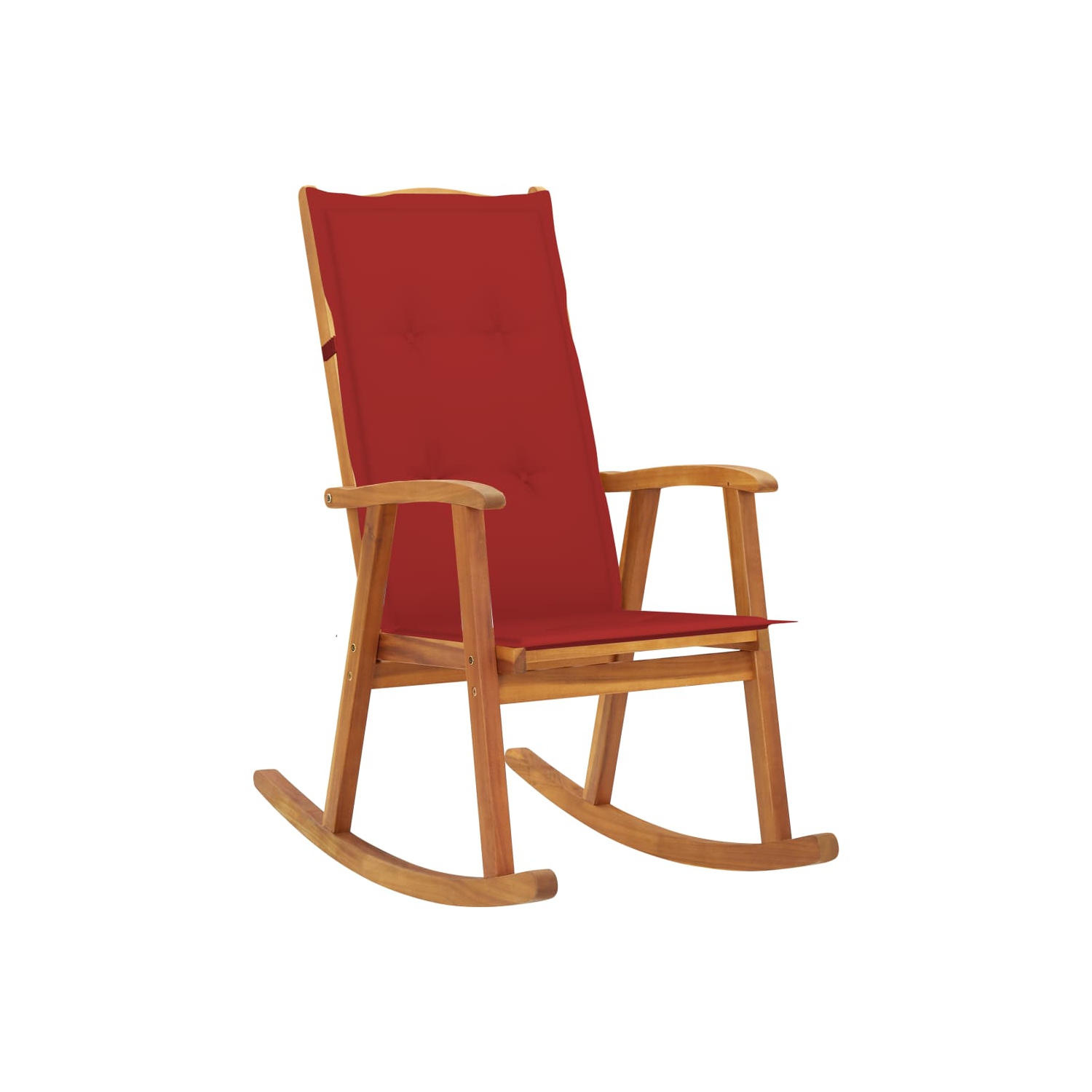Chaise berçante VidaXL avec coussins en bois d’acacia massif