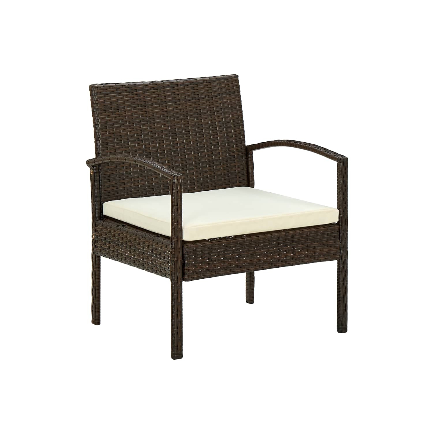 Chaise de patio ViddaXL avec coussin en poly rotin brun