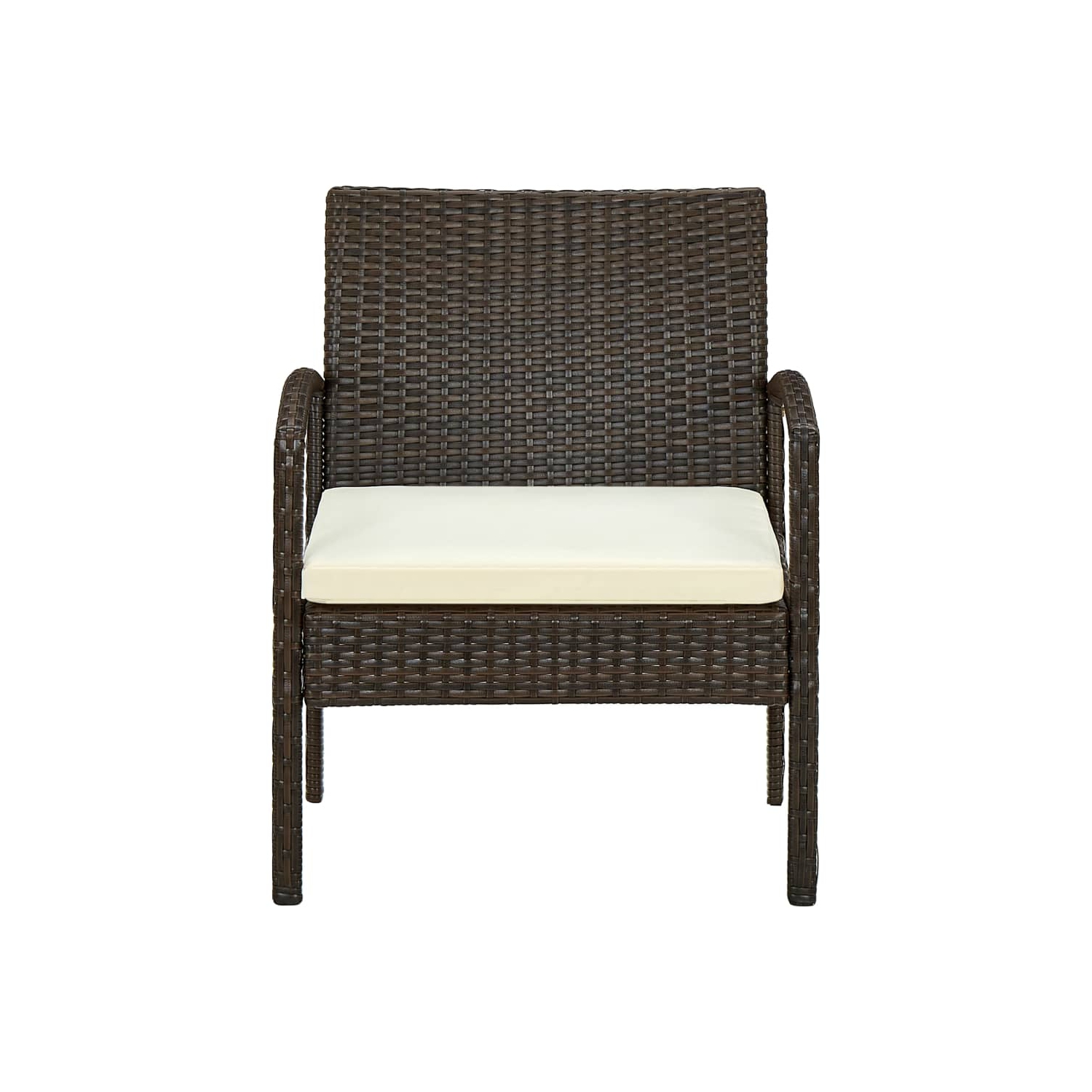 Chaise de patio ViddaXL avec coussin en poly rotin brun