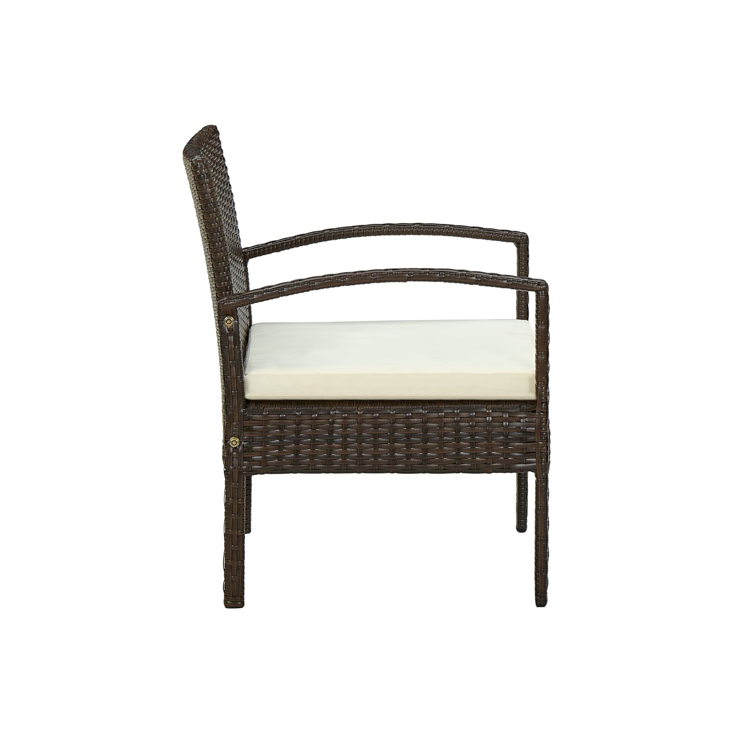 Chaise de patio ViddaXL avec coussin en poly rotin brun
