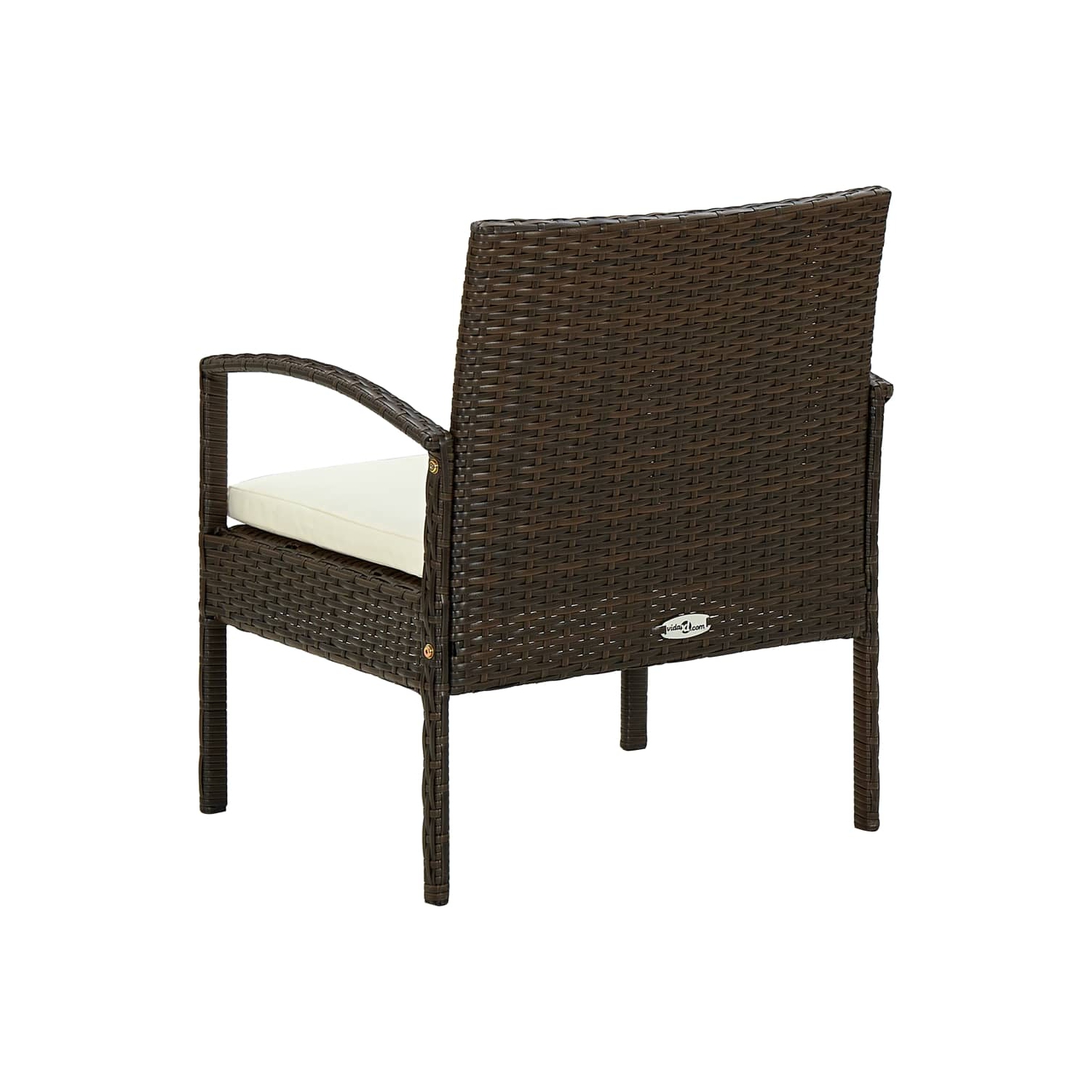 Chaise de patio ViddaXL avec coussin en poly rotin brun