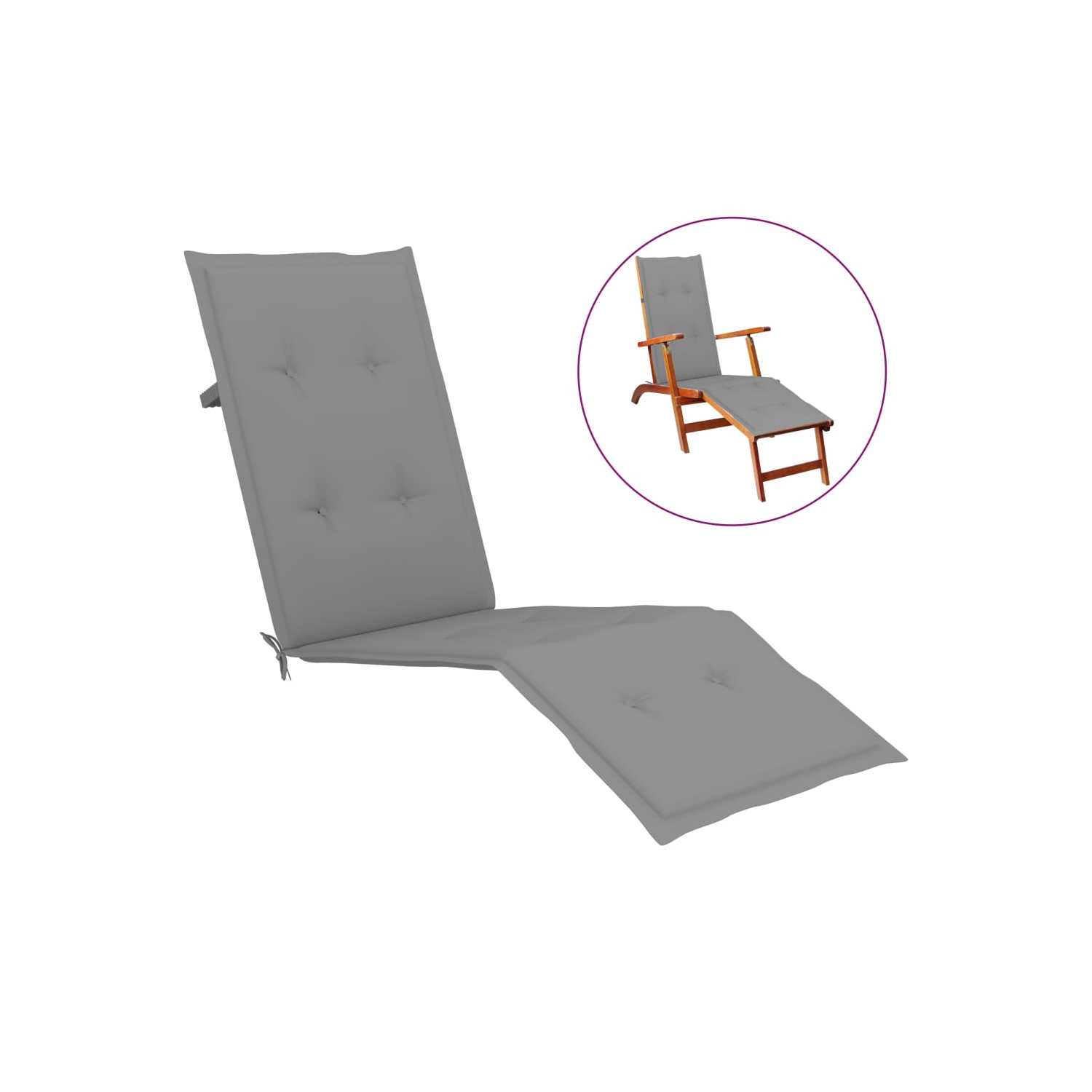 Coussin de chaise de terrasse VidaXL, gris x 19,7 x 1,2 po