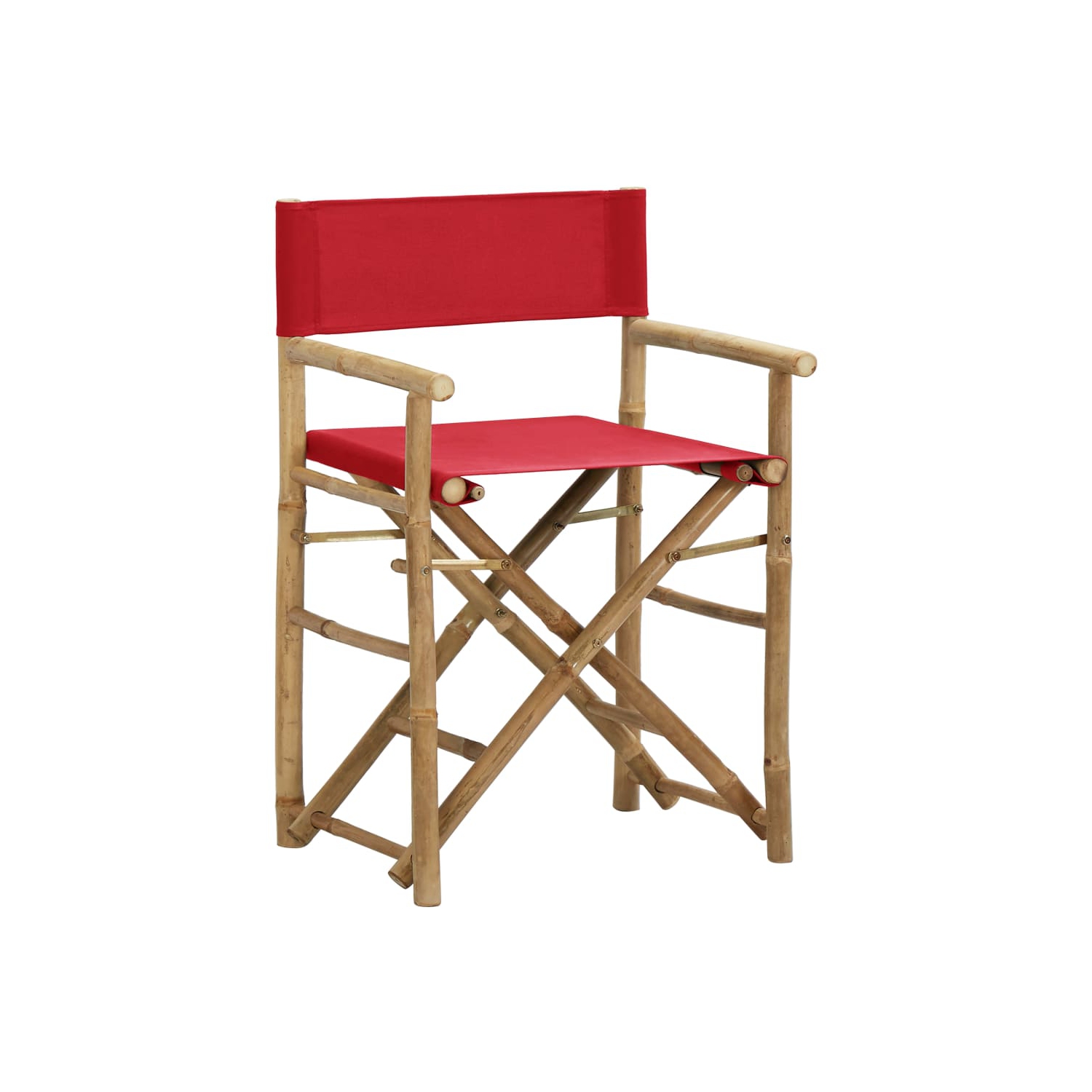 vidaXL Folding Director's Chairs 2 pcs Red Bamboo and Fabric