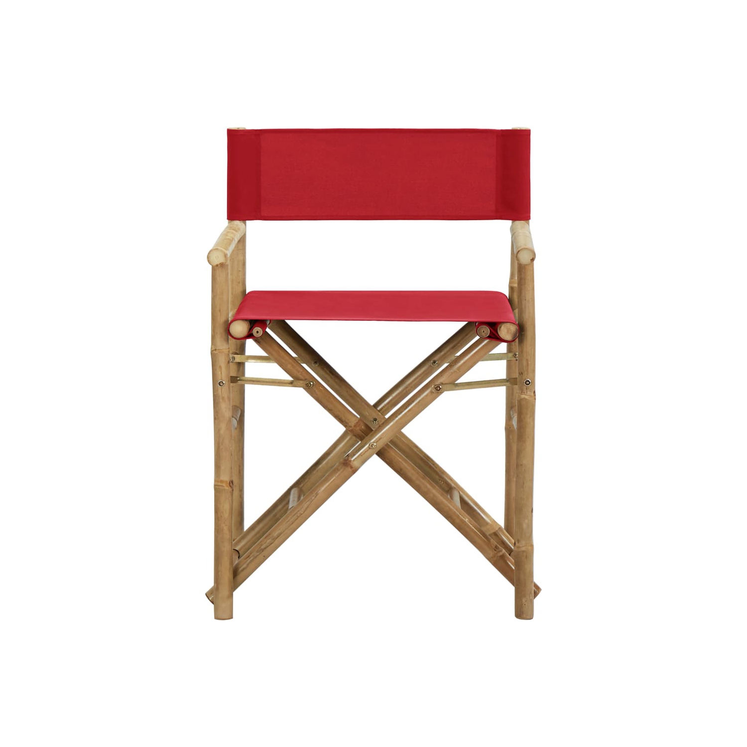 vidaXL Folding Director's Chairs 2 pcs Red Bamboo and Fabric