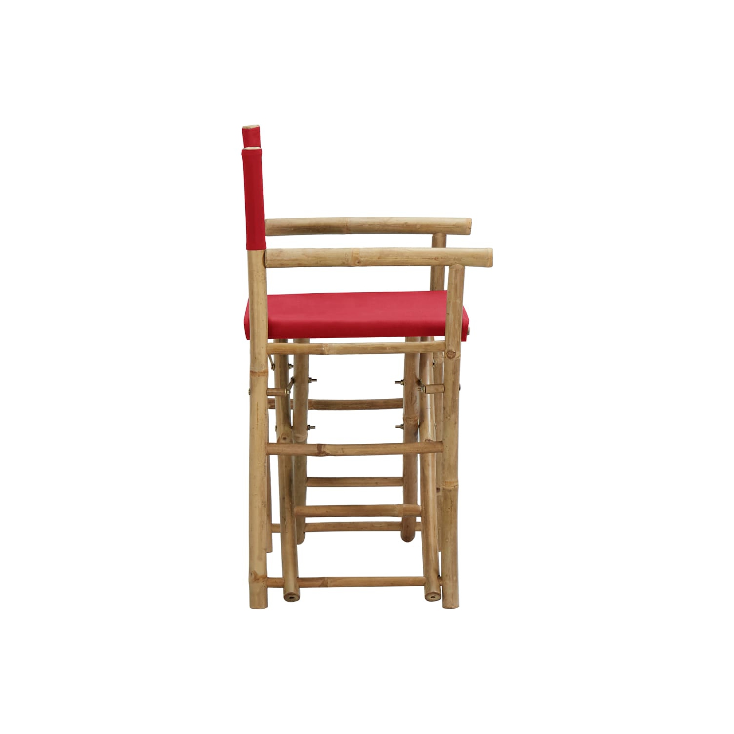 vidaXL Folding Director's Chairs 2 pcs Red Bamboo and Fabric